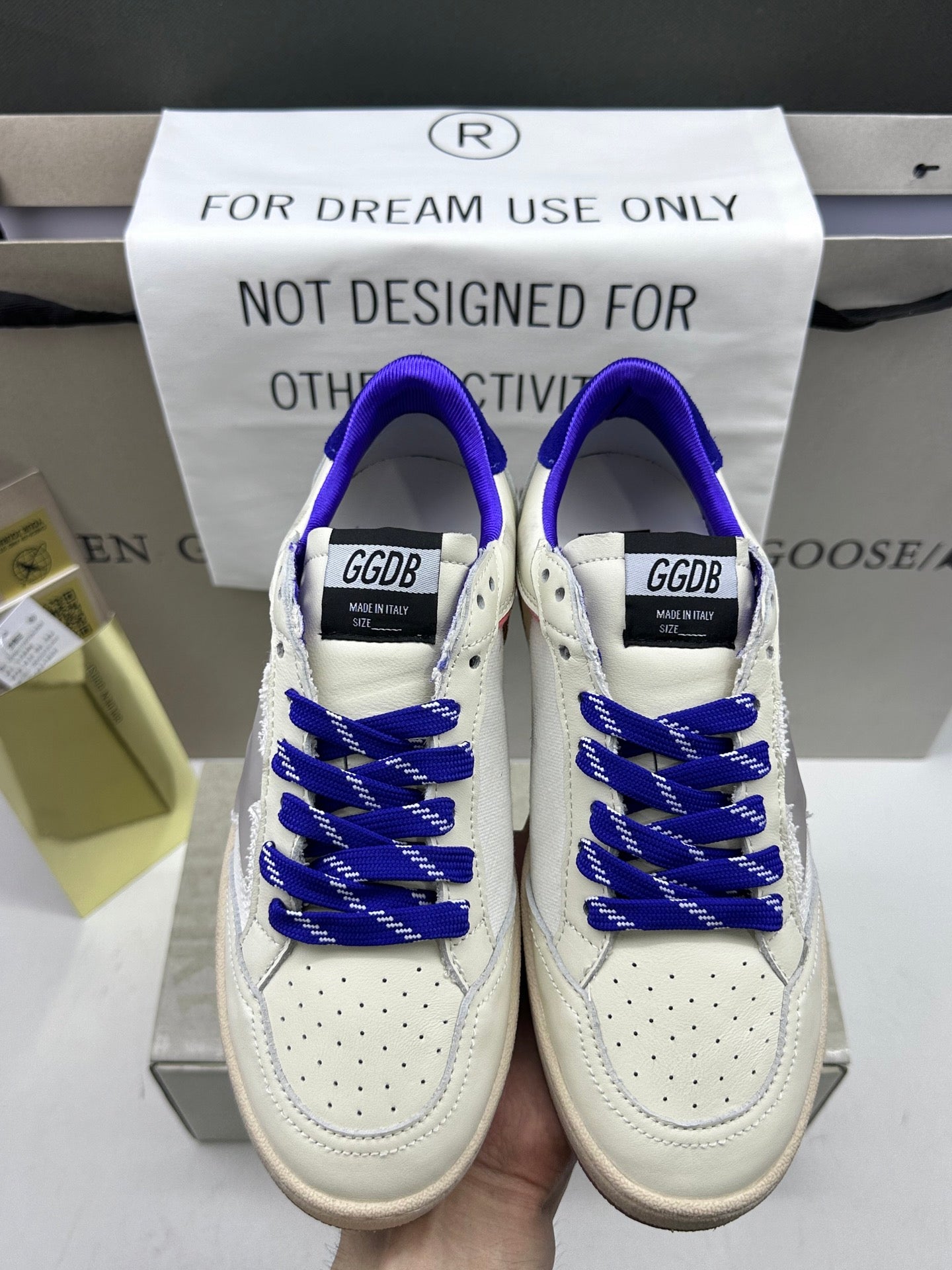 Golden Goose Ball-Star LTD 'Matte Grey Star/Roya Blue Heal Tab'