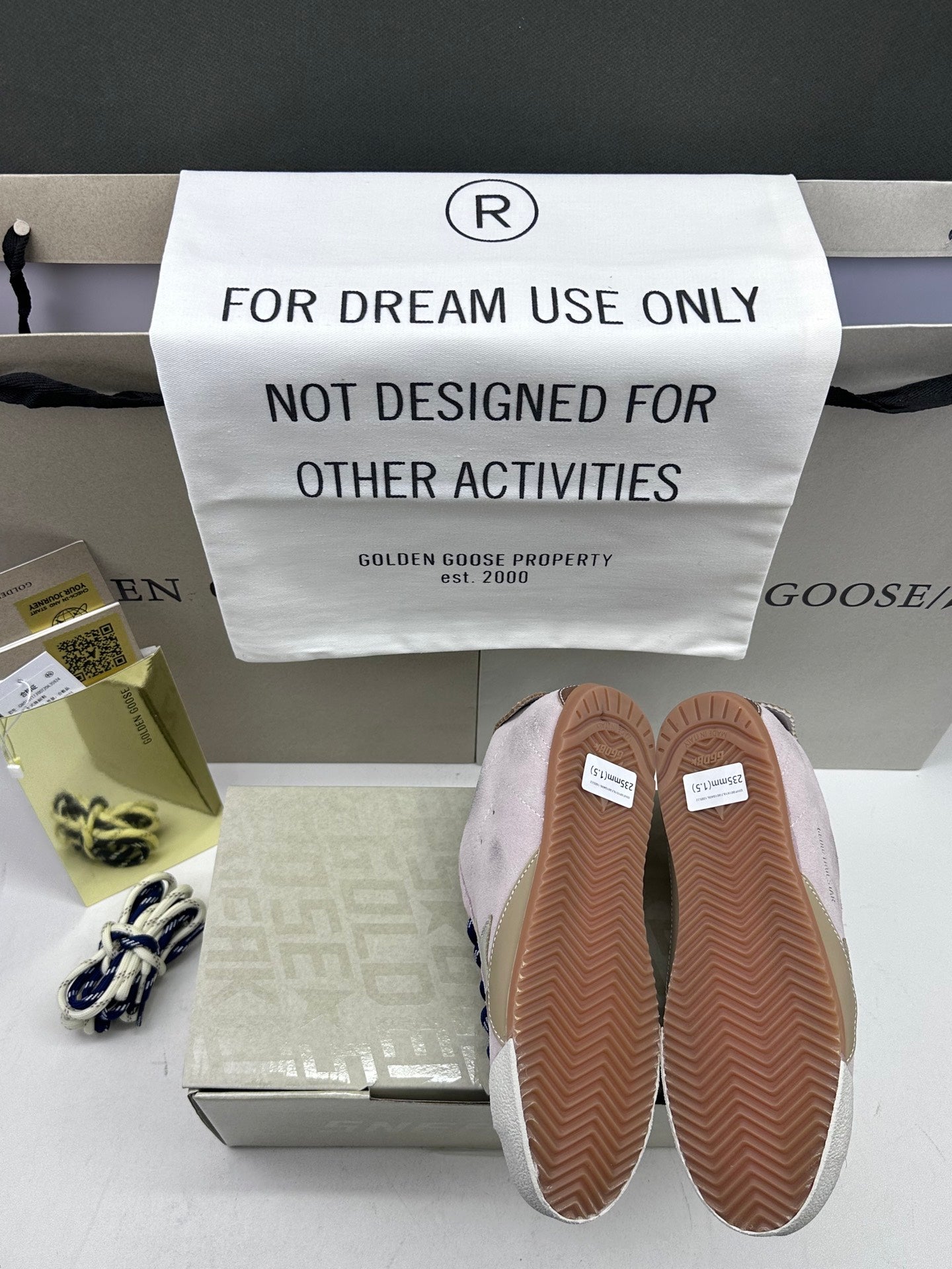 Golden Goose True-Star 'Pastel Pink Suede Silver Star & Heel Tab'