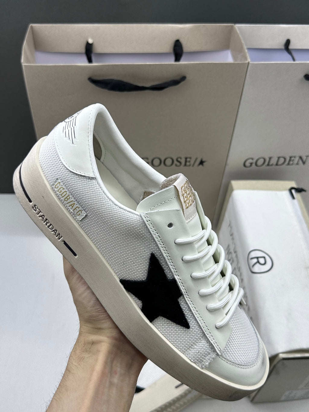 Golden Goose Stardan 'Mesh With Black Star/White Tab'