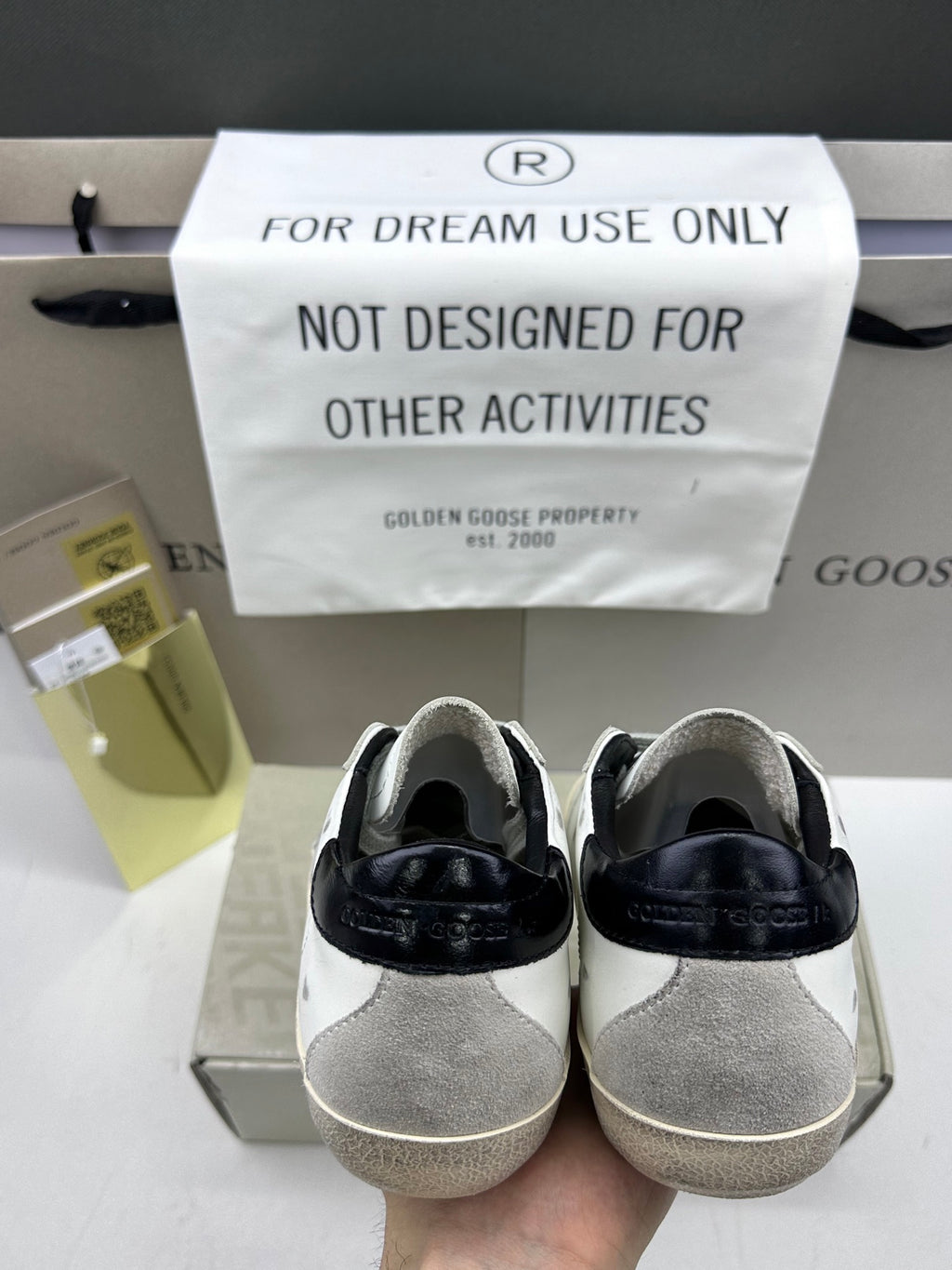 Golden Goose Super-Star 'Grey Suede Star/Black Leather Heel Tab'