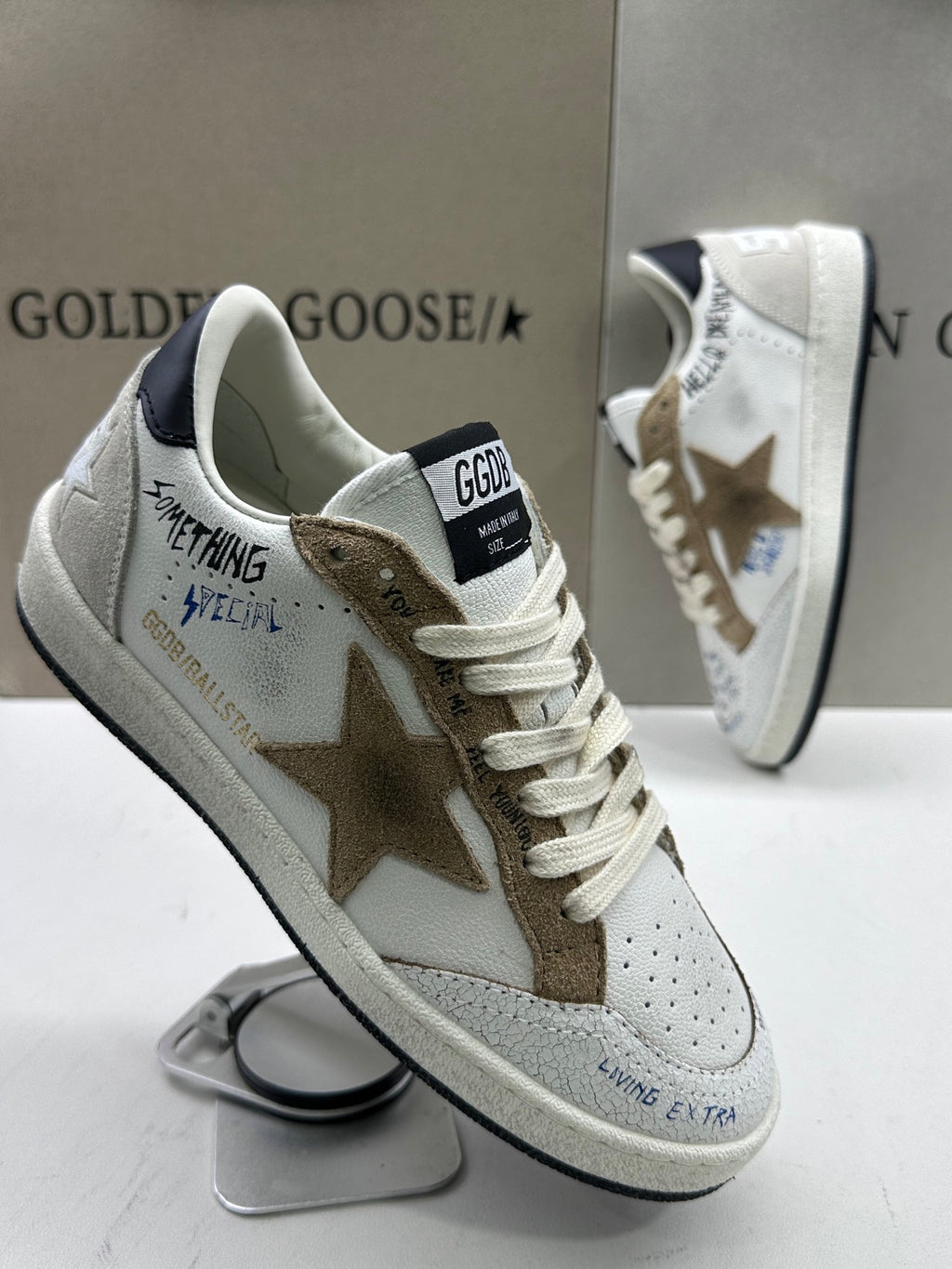 Golden Goose Ball-Star 'Brown Suede Star/Black Heel Tab'