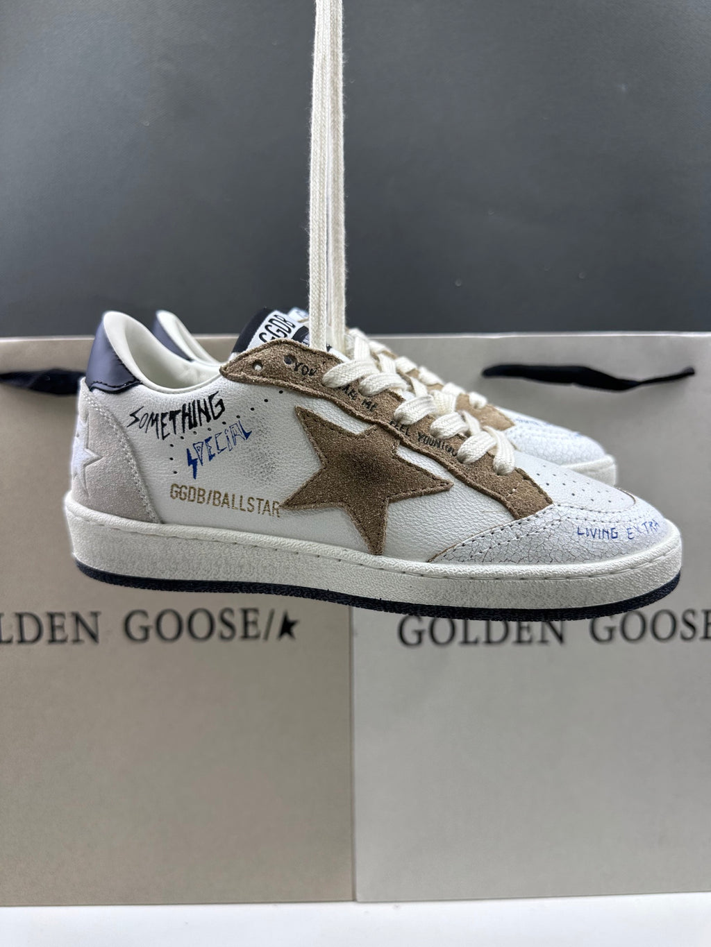 Golden Goose Ball-Star 'Brown Suede Star/Black Heel Tab'