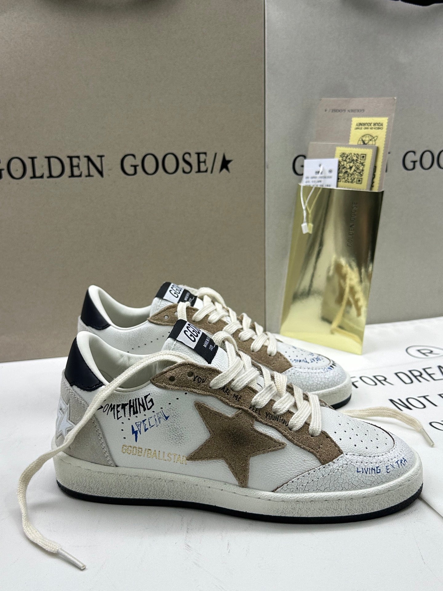 Golden Goose Ball-Star 'Brown Suede Star/Black Heel Tab'