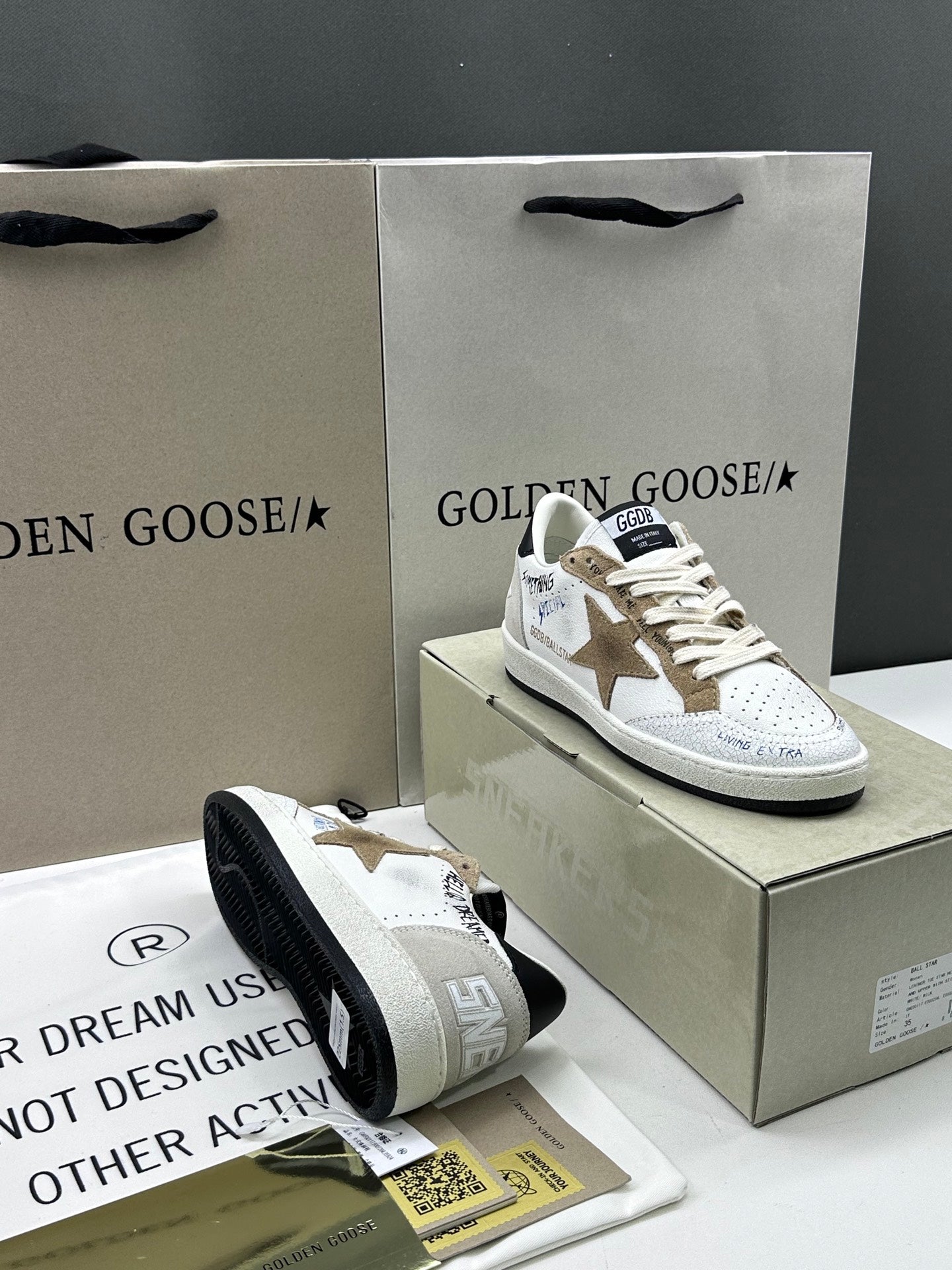 Golden Goose Ball-Star 'Brown Suede Star/Black Heel Tab'
