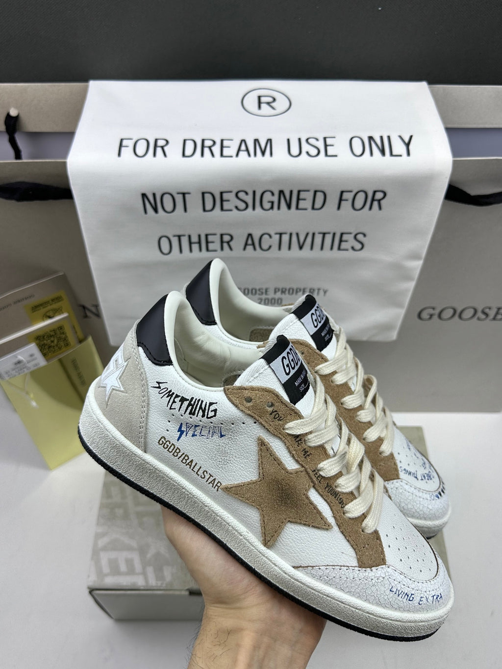 Golden Goose Ball-Star 'Brown Suede Star/Black Heel Tab'