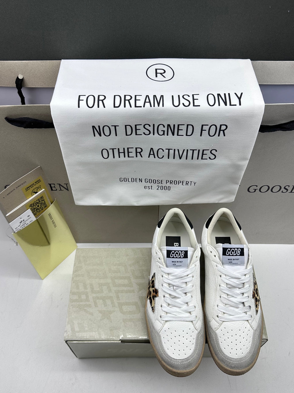 Golden Goose Ball-Star 'Leopard Print Star/Black Heel Tab'