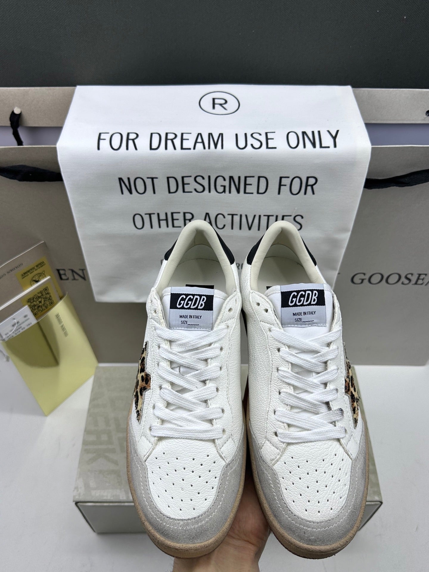 Golden Goose Ball-Star 'Leopard Print Star/Black Heel Tab'