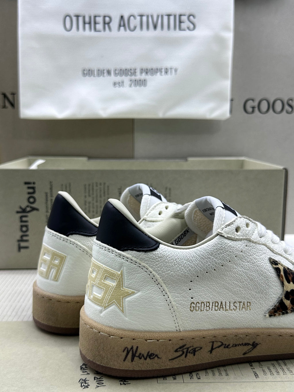 Golden Goose Ball-Star 'Leopard Print Star/Black Heel Tab'