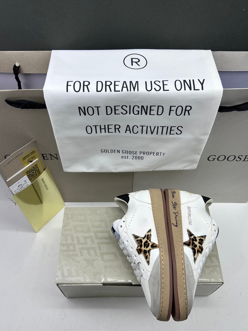 Golden Goose Ball-Star 'Leopard Print Star/Black Heel Tab'