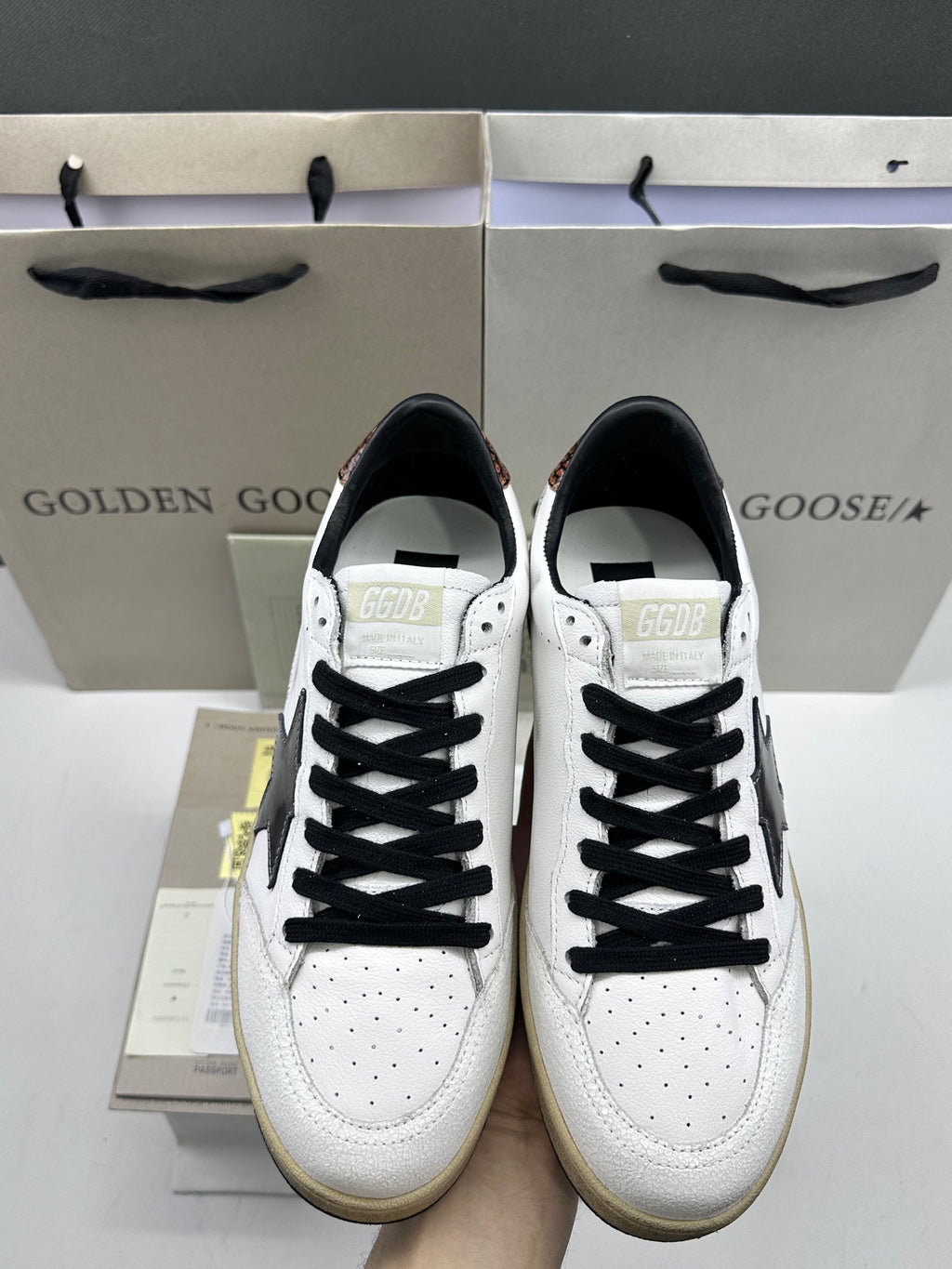 Golden Goose Ball-Star 'Metallic Bronze Star/Brown Snake Print Heel Tab'