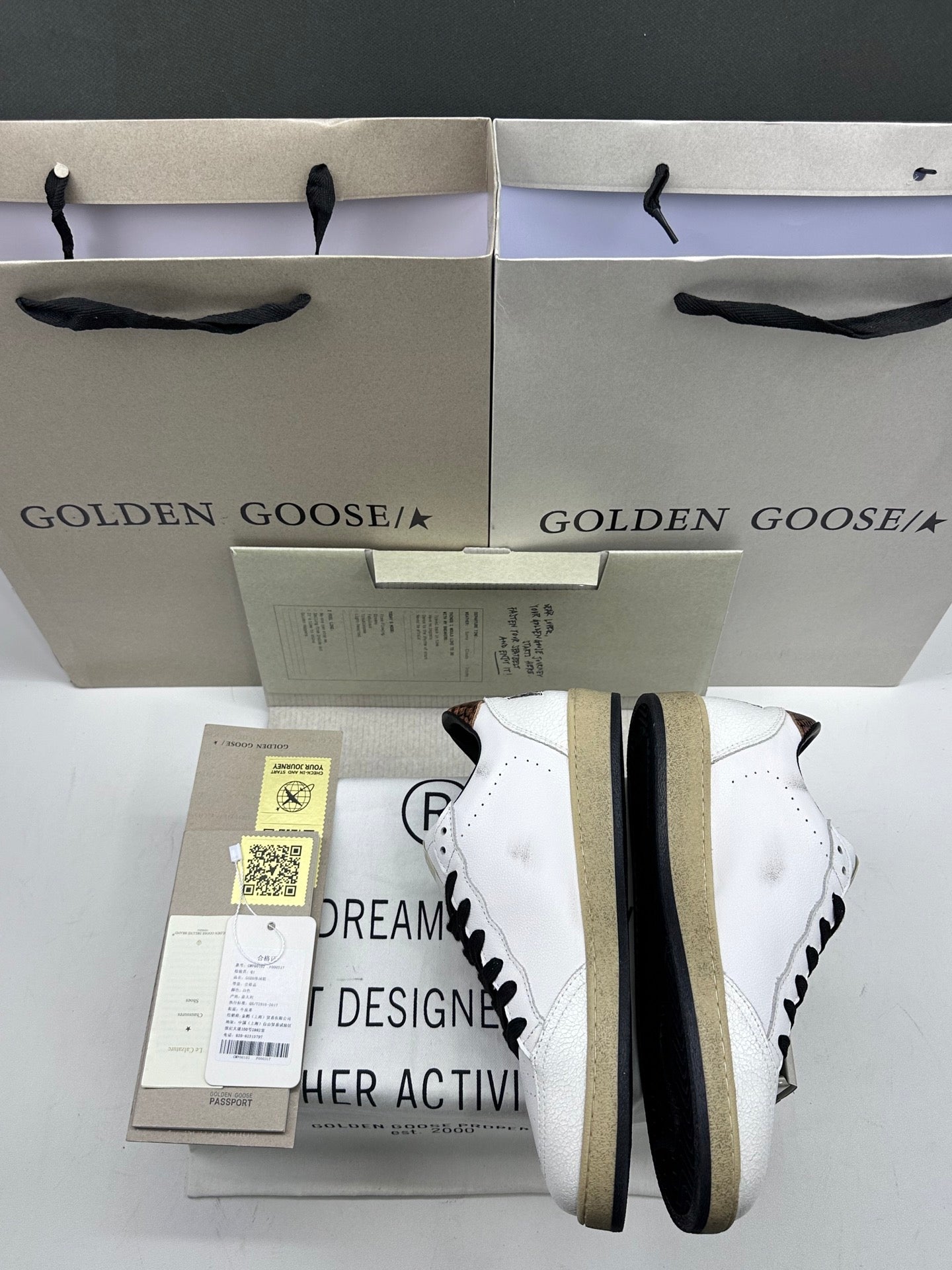 Golden Goose Ball-Star 'Metallic Bronze Star/Brown Snake Print Heel Tab'