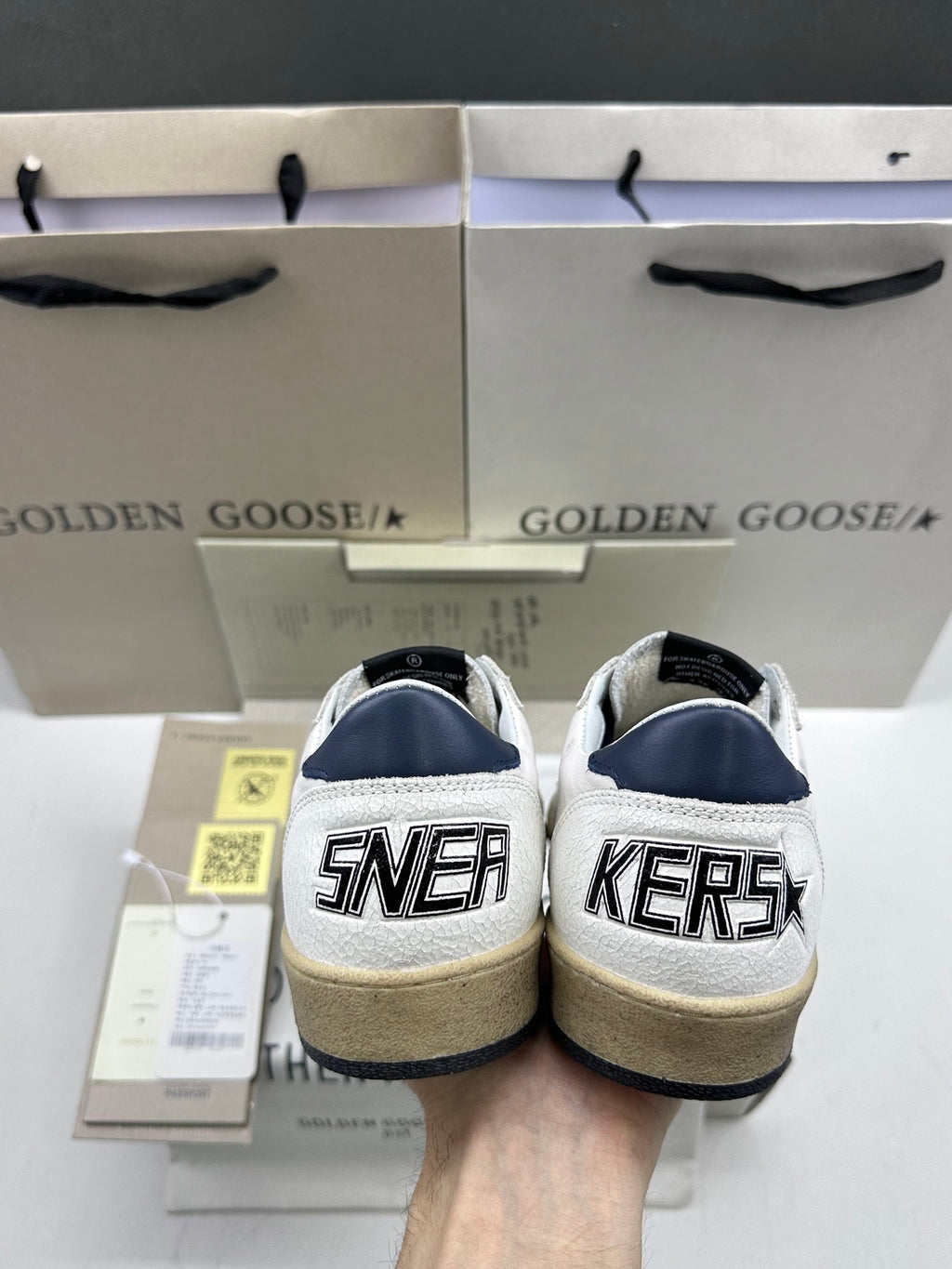 Golden Goose Ball-Star 'Dark Blue Star & Heel Tab'