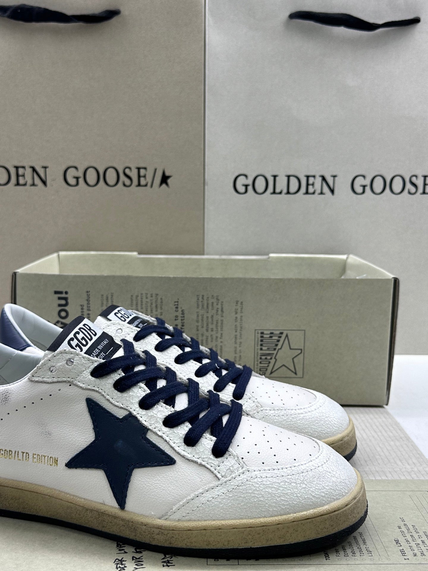 Golden Goose Ball-Star 'Dark Blue Star & Heel Tab'