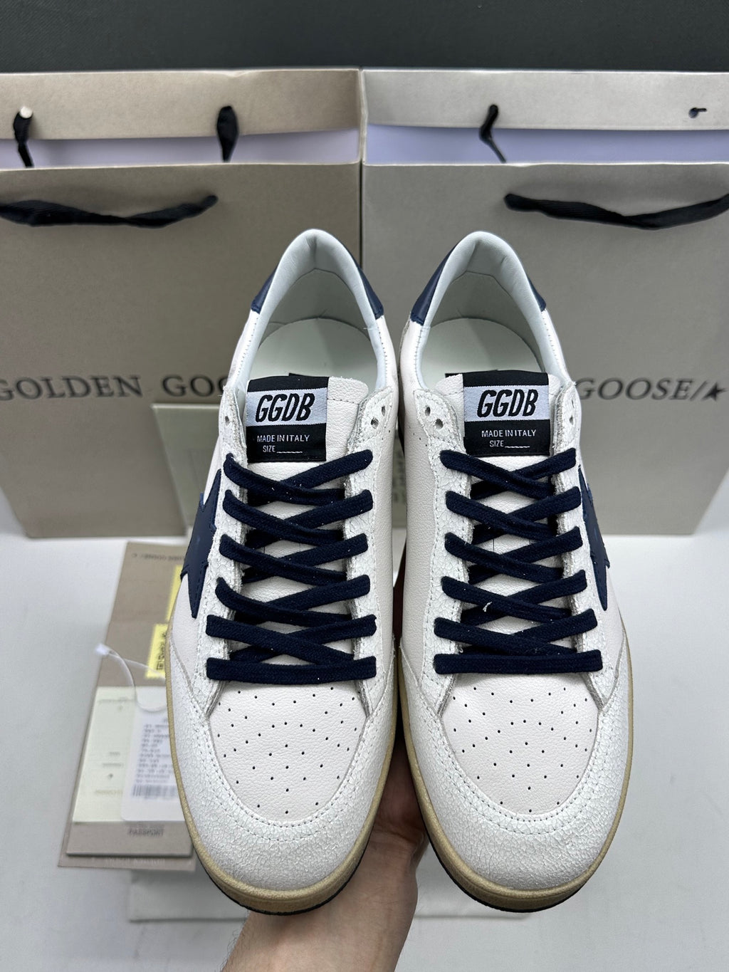 Golden Goose Ball-Star 'Dark Blue Star & Heel Tab'