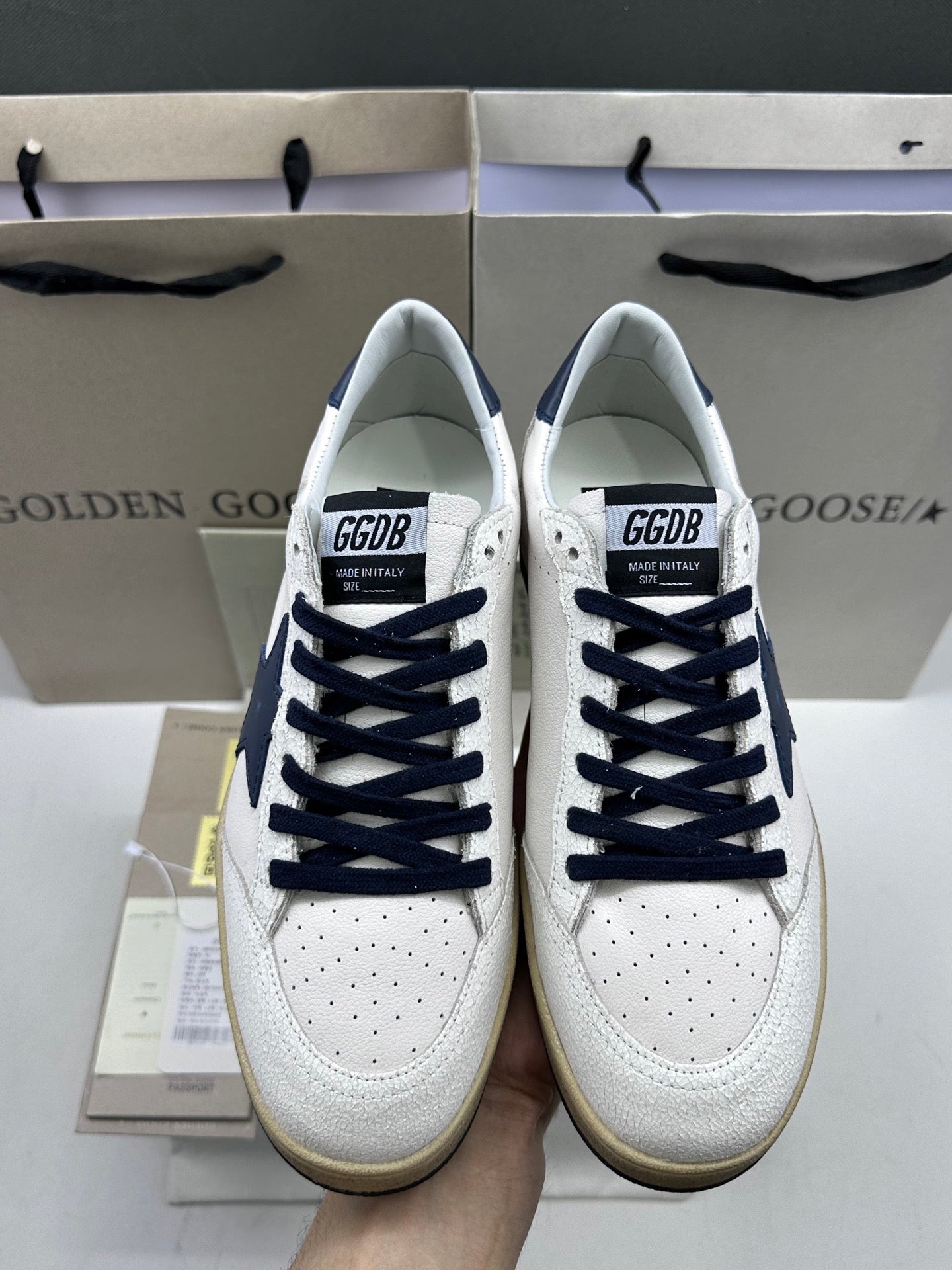 Golden Goose Ball-Star 'Dark Blue Star & Heel Tab'