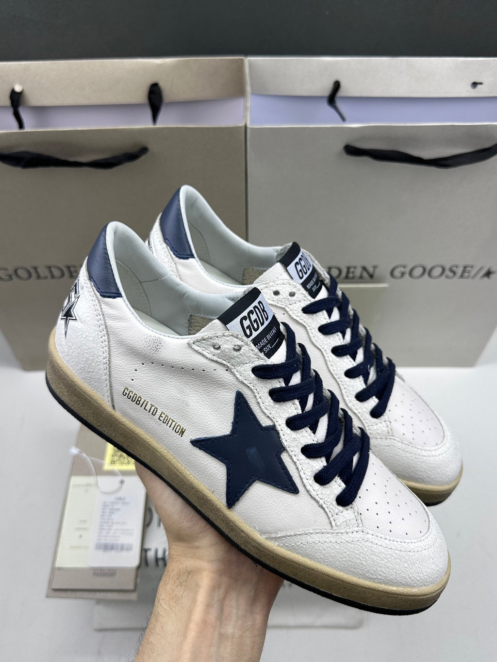 Golden Goose Ball-Star 'Dark Blue Star & Heel Tab'