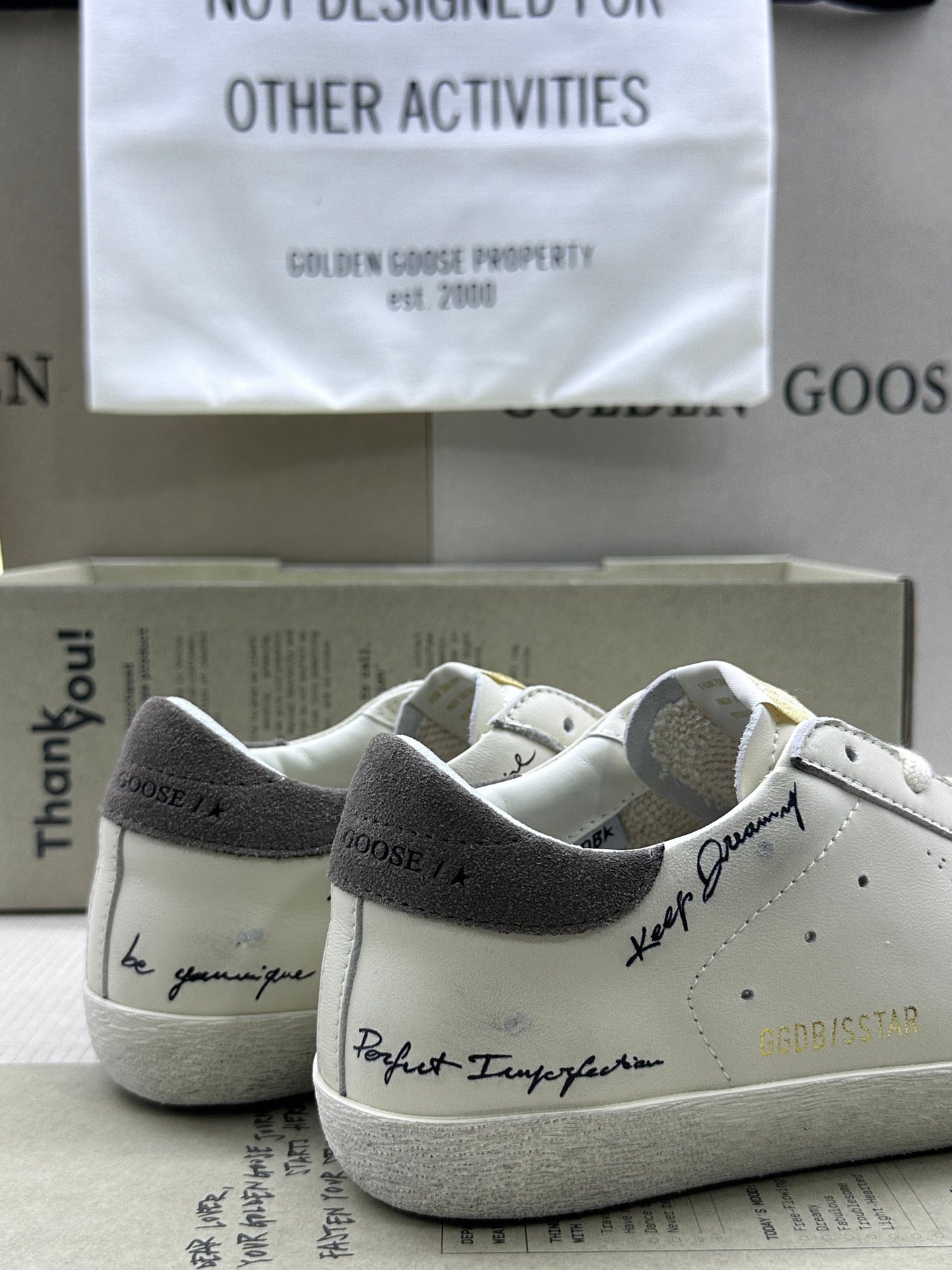 Golden Goose Super-Star 'Perforated Star/Grey Suede Heel Tab'