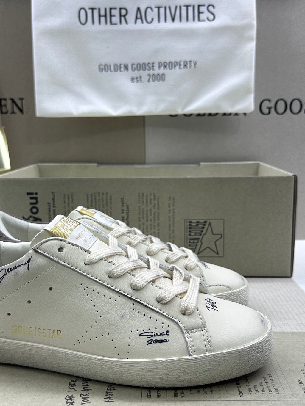 Golden Goose Super-Star 'Perforated Star/Grey Suede Heel Tab'