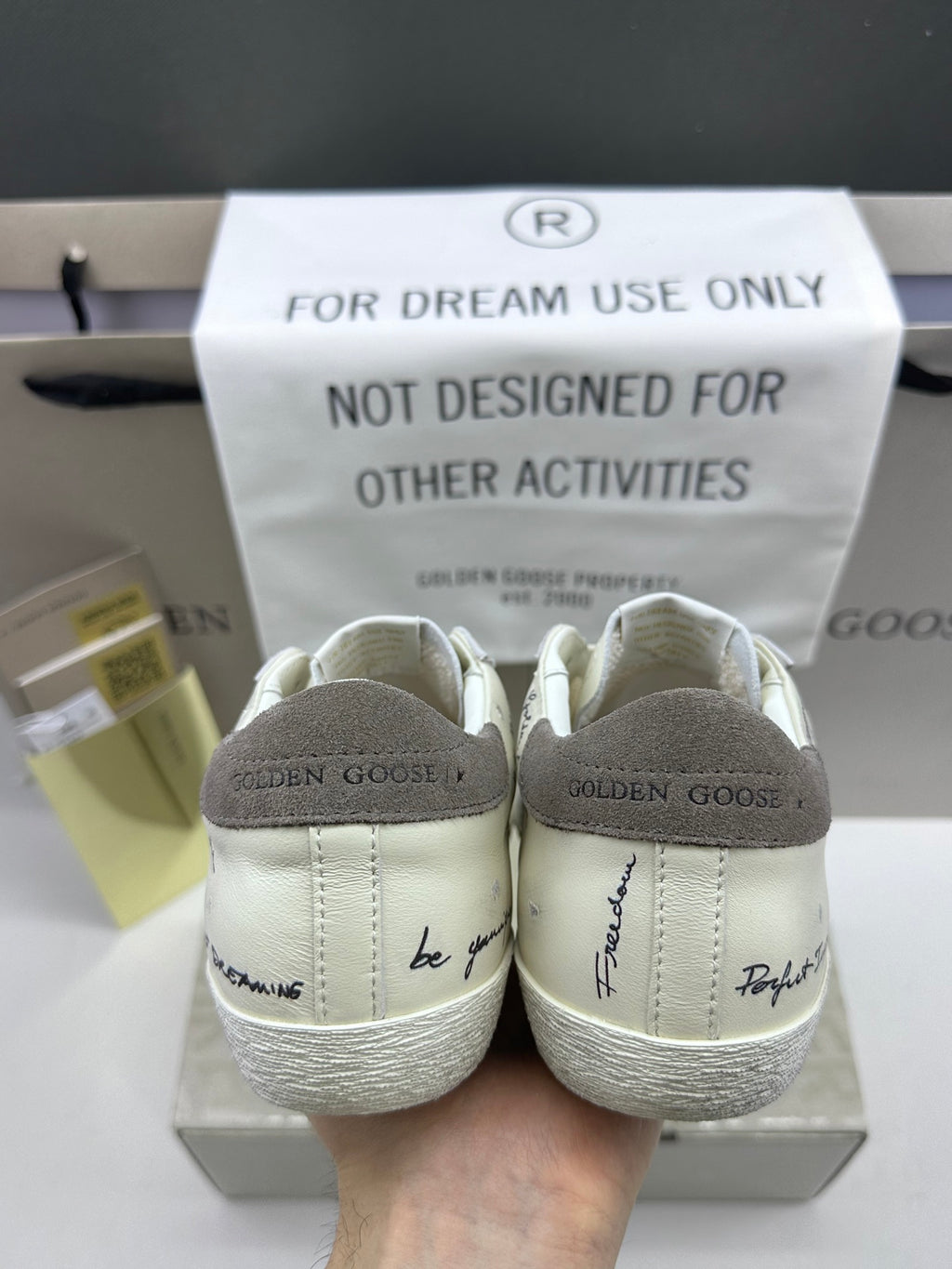Golden Goose Super-Star 'Perforated Star/Grey Suede Heel Tab'
