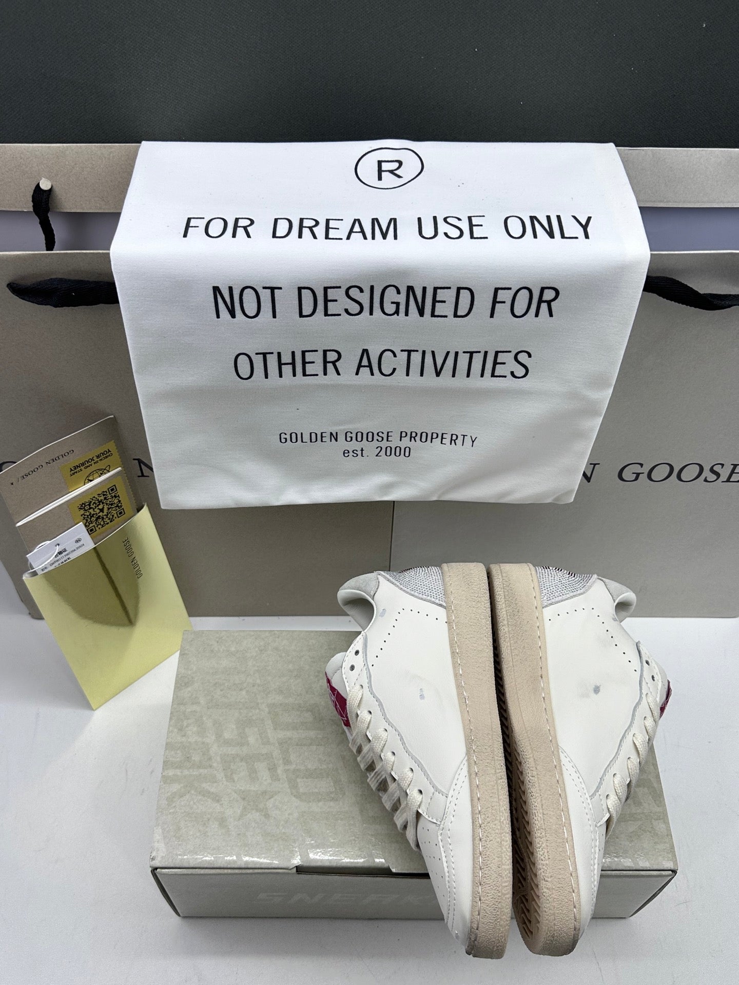Golden Goose Ball-Star 'Valentines Day Red Leather Star/Grey Suede Heel Tab'
