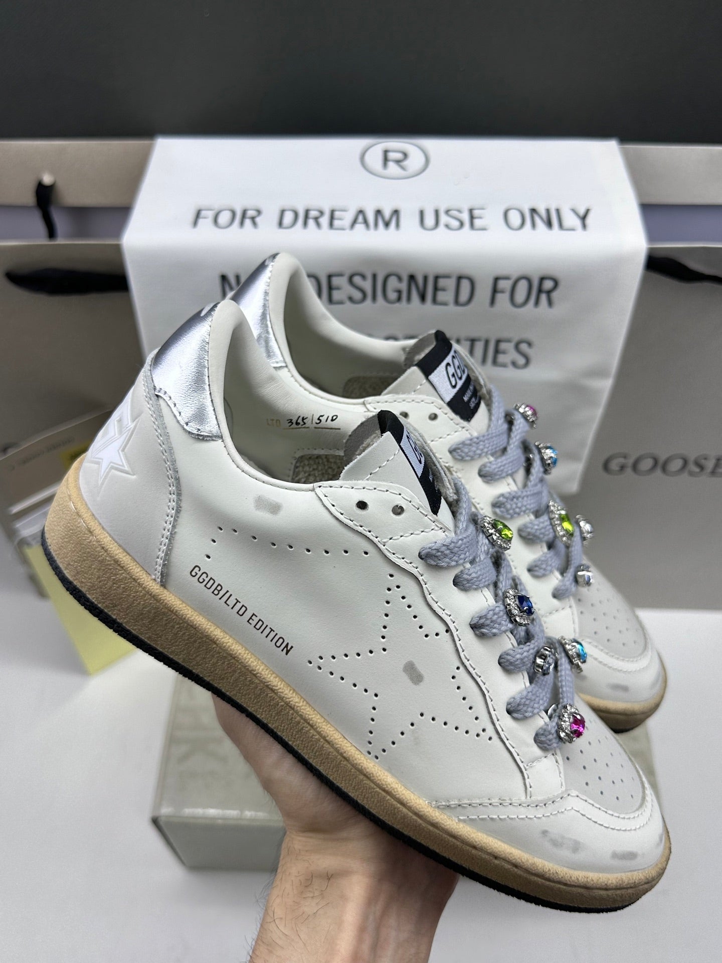 Golden Goose Ball-Star LTD 'Perforated Star/Silver Heel Tab'