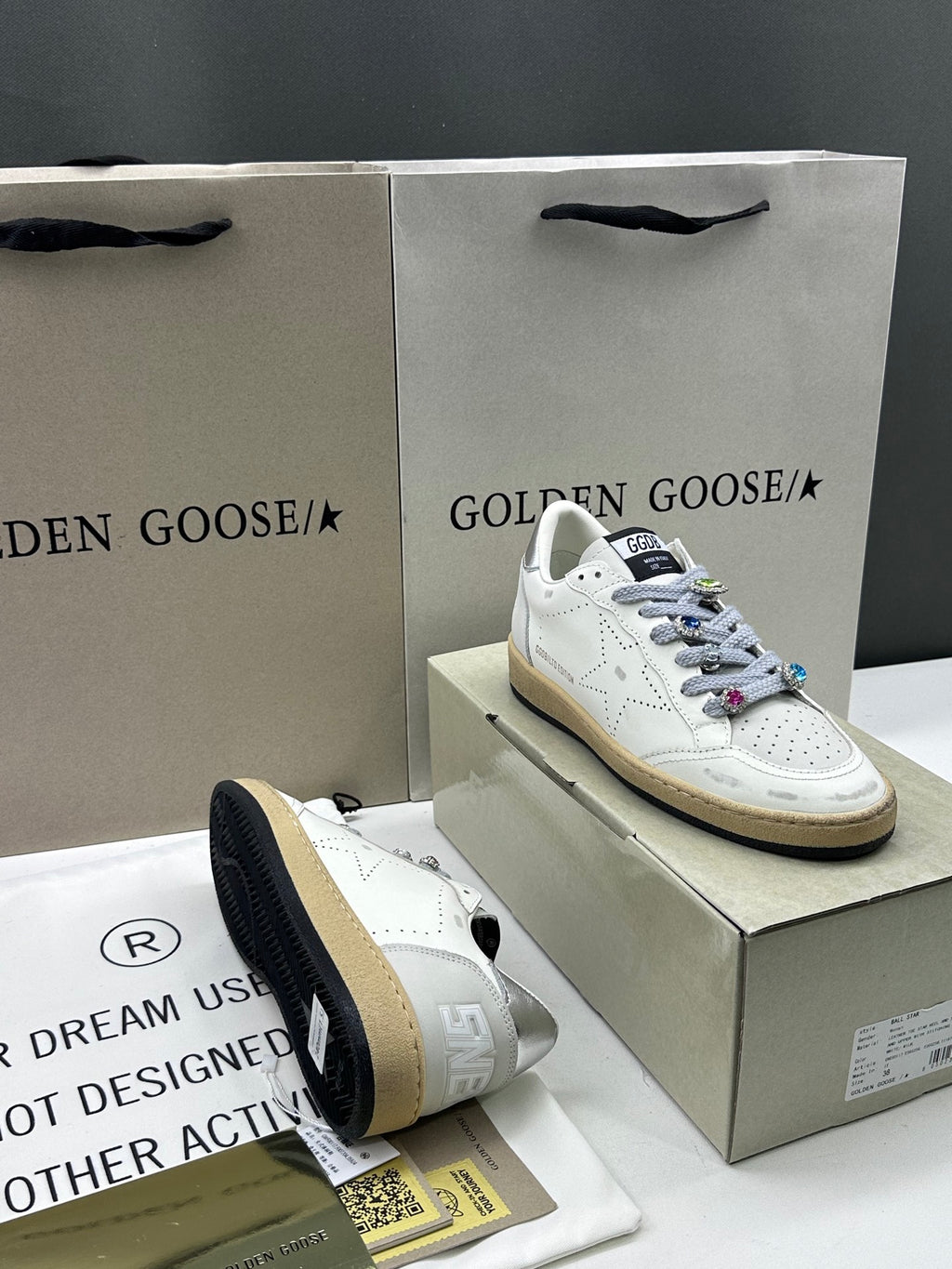 Golden Goose Ball-Star LTD 'Perforated Star/Silver Heel Tab'