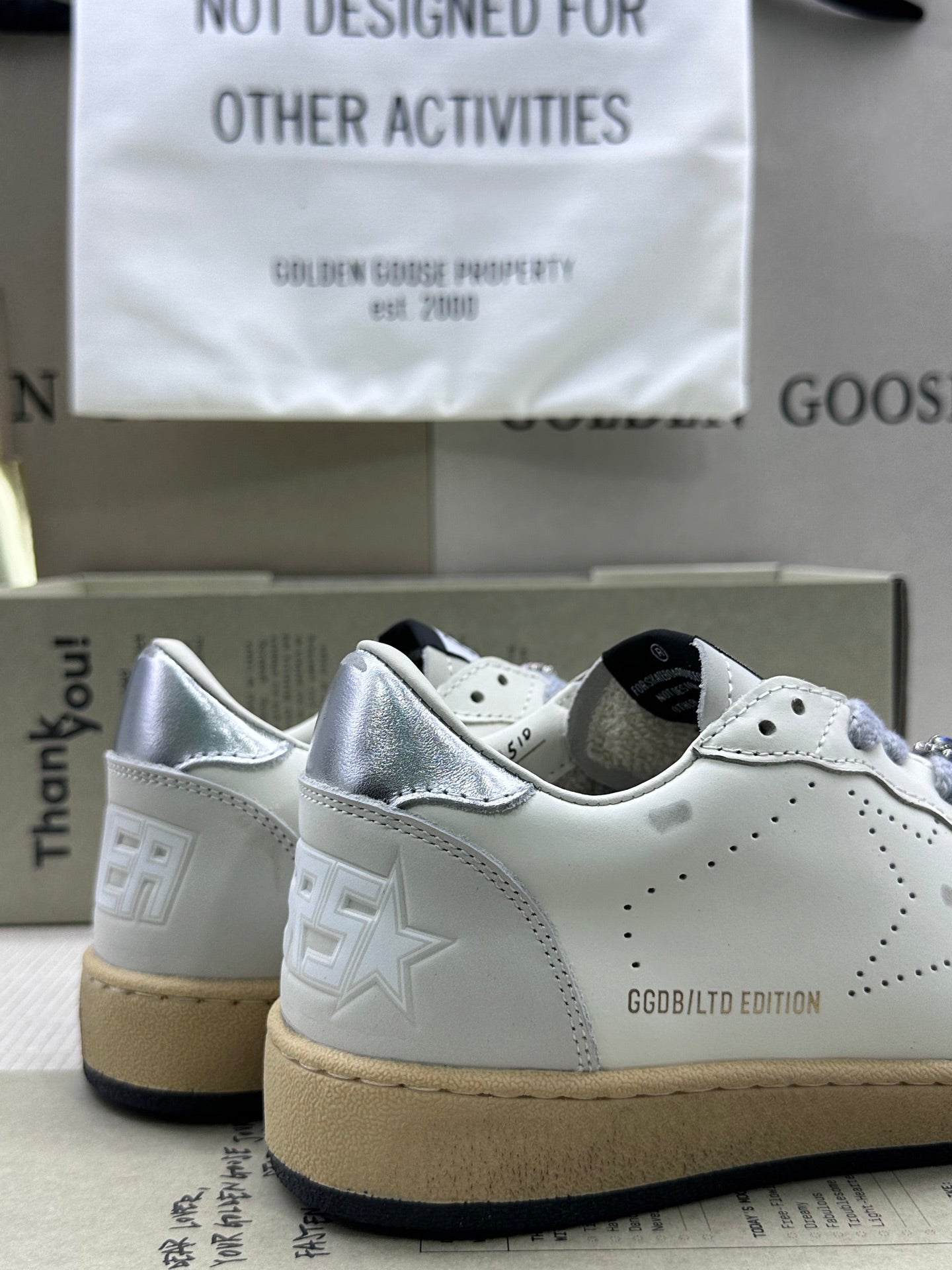 Golden Goose Ball-Star LTD 'Perforated Star/Silver Heel Tab'