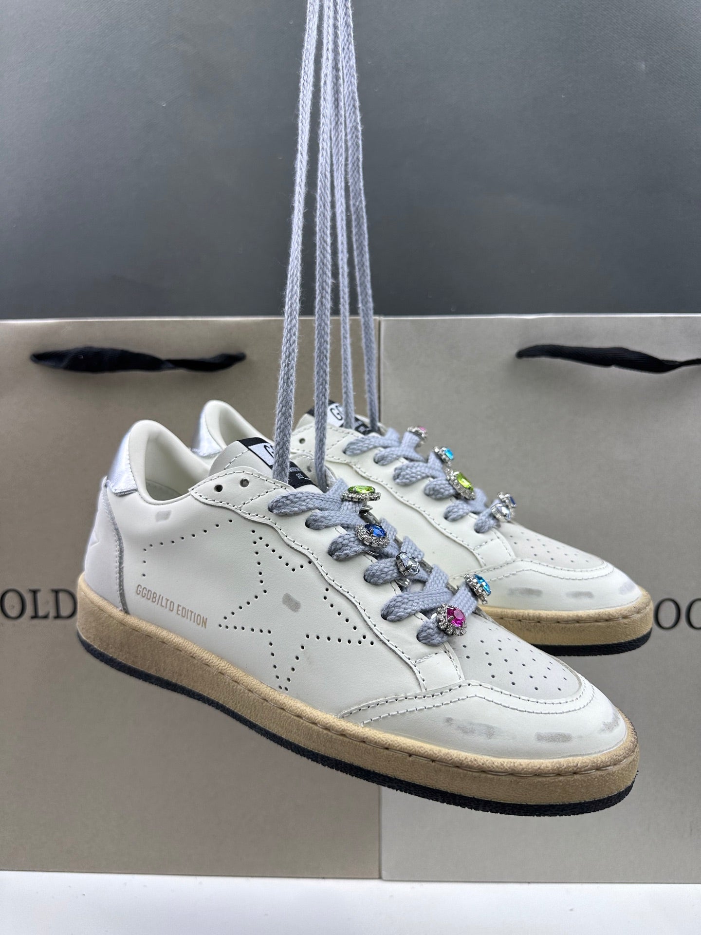 Golden Goose Ball-Star LTD 'Perforated Star/Silver Heel Tab'