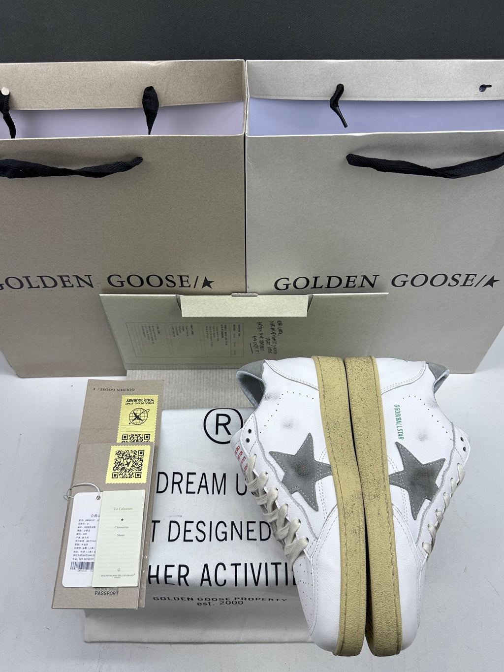 Golden Goose Ball-Star 'Grey Suede Star & Heel Tab'