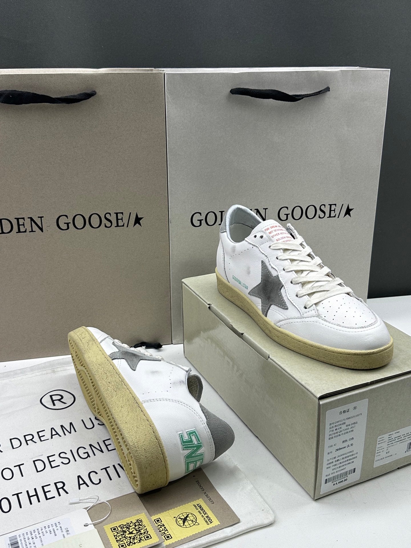 Golden Goose Ball-Star 'Grey Suede Star & Heel Tab'