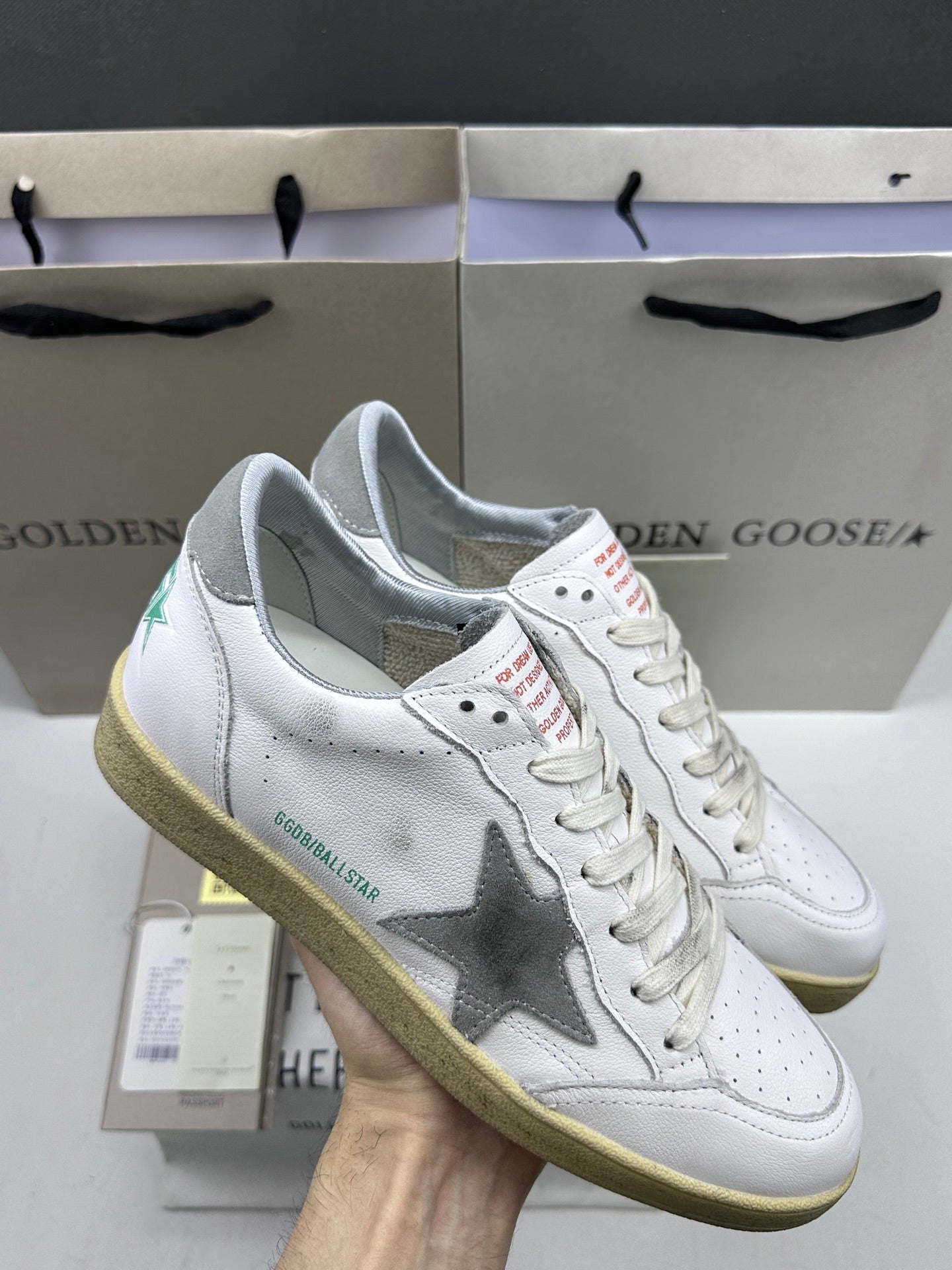 Golden Goose Ball-Star 'Grey Suede Star & Heel Tab'