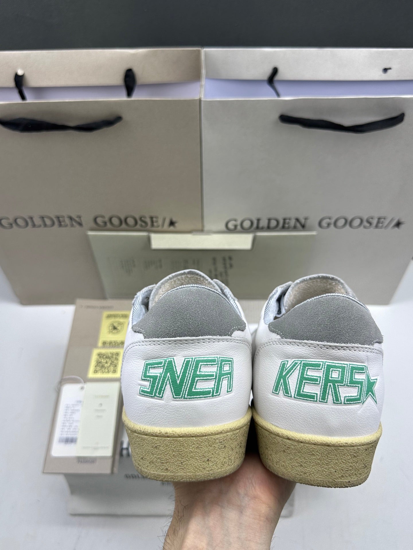 Golden Goose Ball-Star 'Grey Suede Star & Heel Tab'