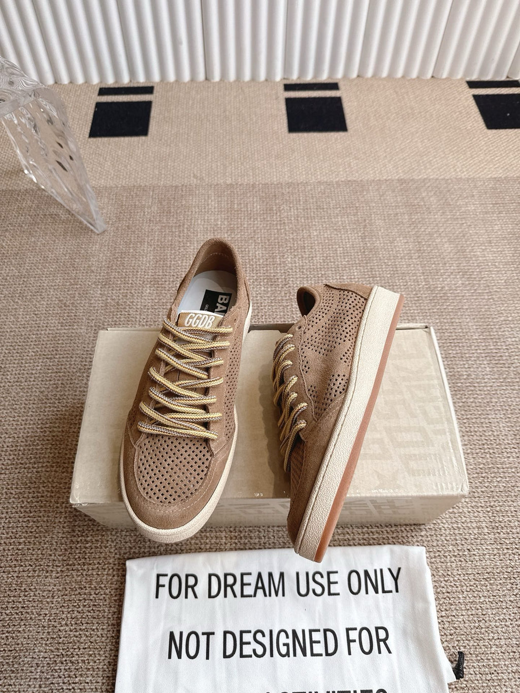 Golden Goose Ball-Star 'Camel Brown Suede Star & Heel Tab'