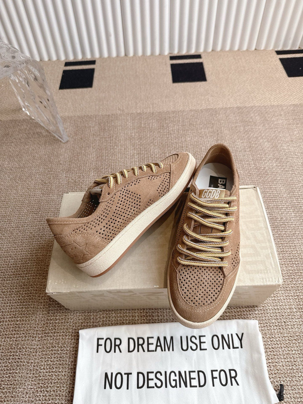 Golden Goose Ball-Star 'Camel Brown Suede Star & Heel Tab'