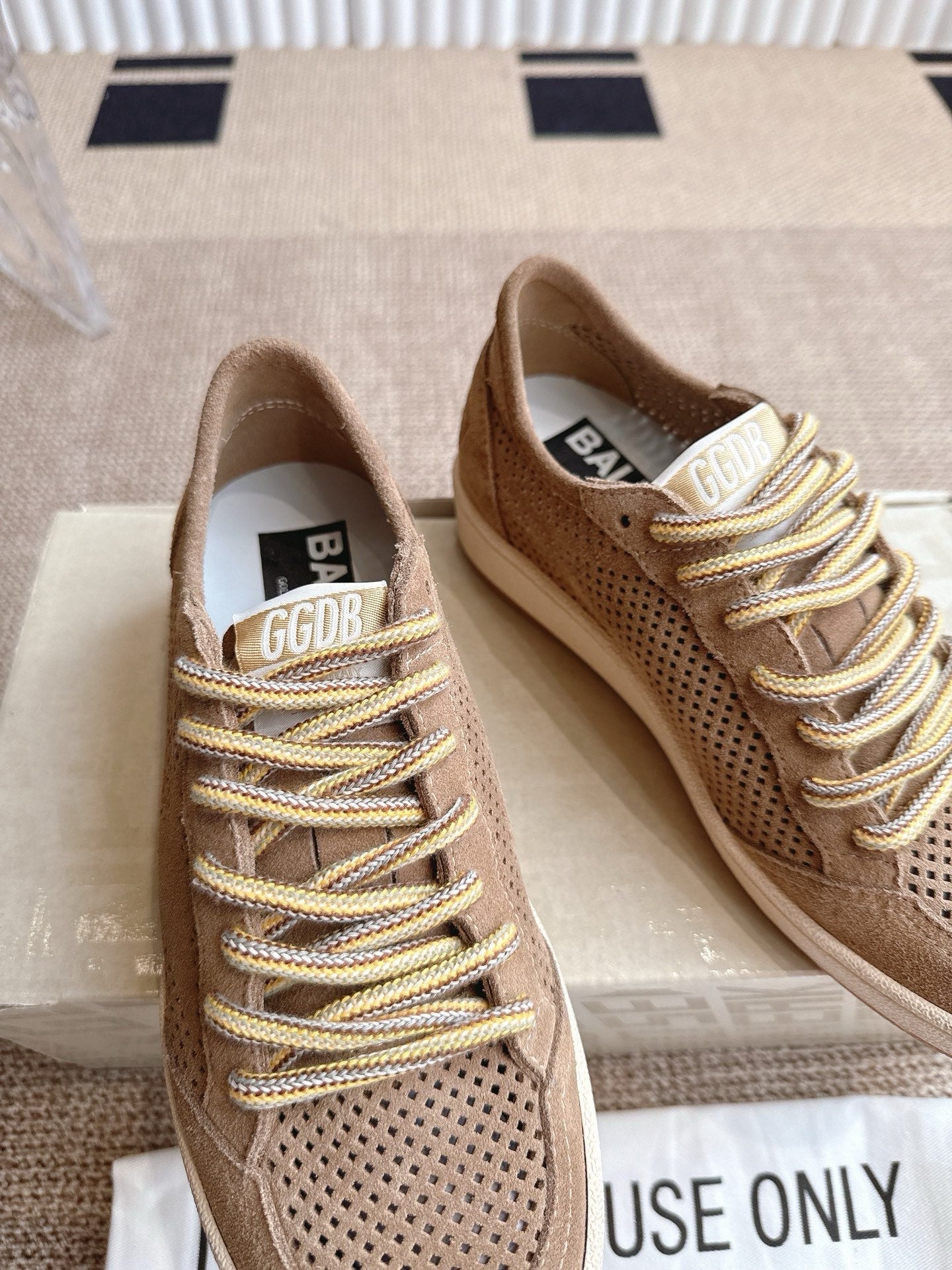 Golden Goose Ball-Star 'Camel Brown Suede Star & Heel Tab'