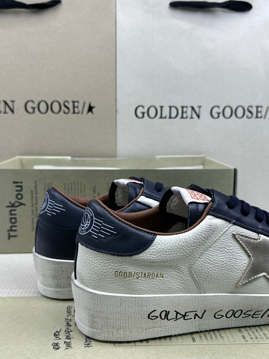 Golden Goose Stardan 'Metallic Leather Star/Blue Nappa Heel Tab'
