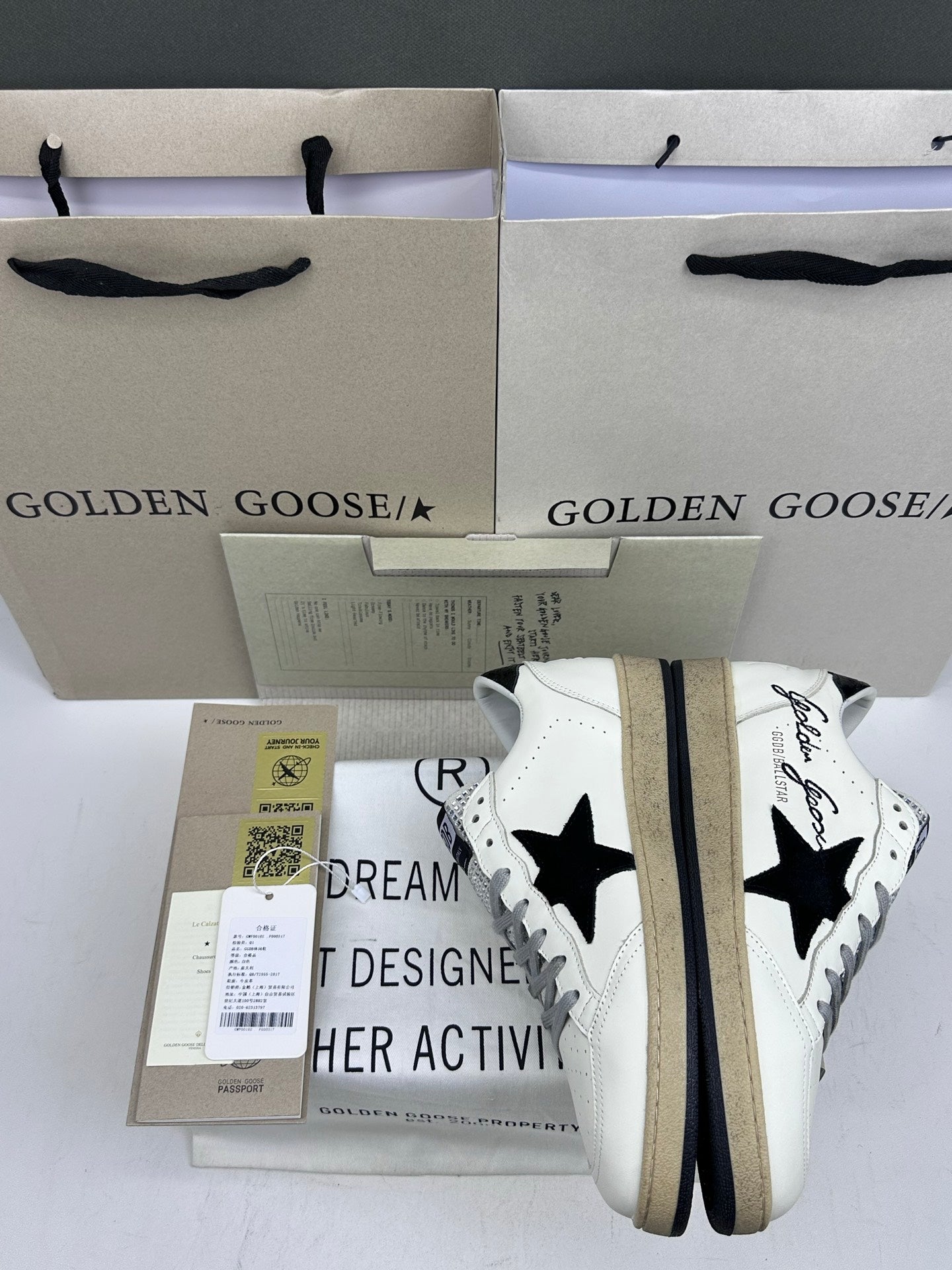 Golden Goose Ball-Star 'Black Suede Star/Black Crocodile Leather Heel Tab'