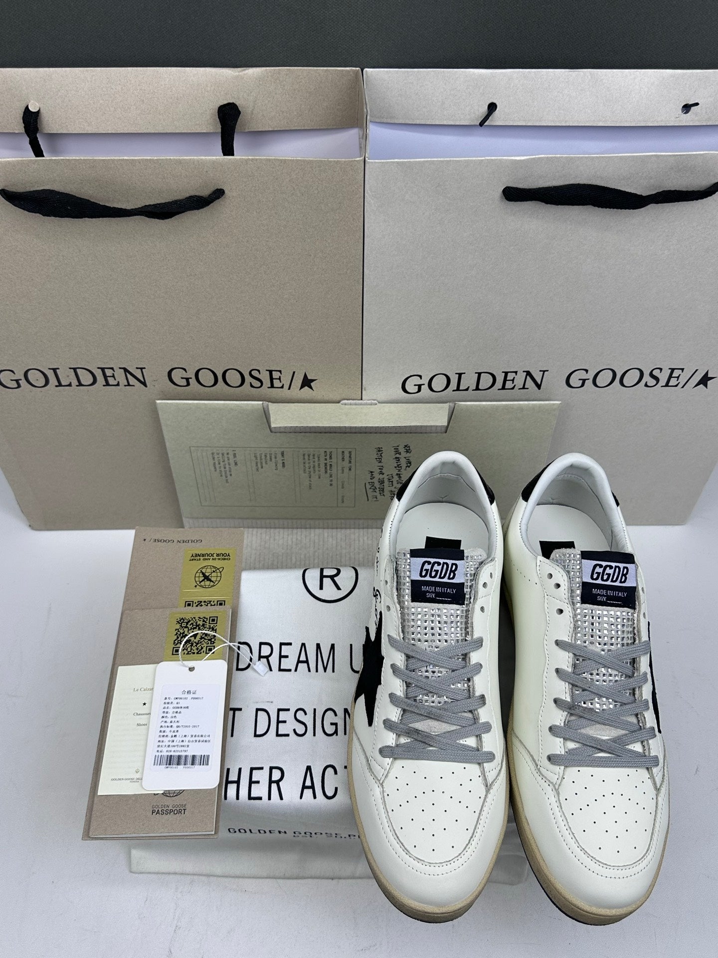 Golden Goose Ball-Star 'Black Suede Star/Black Crocodile Leather Heel Tab'