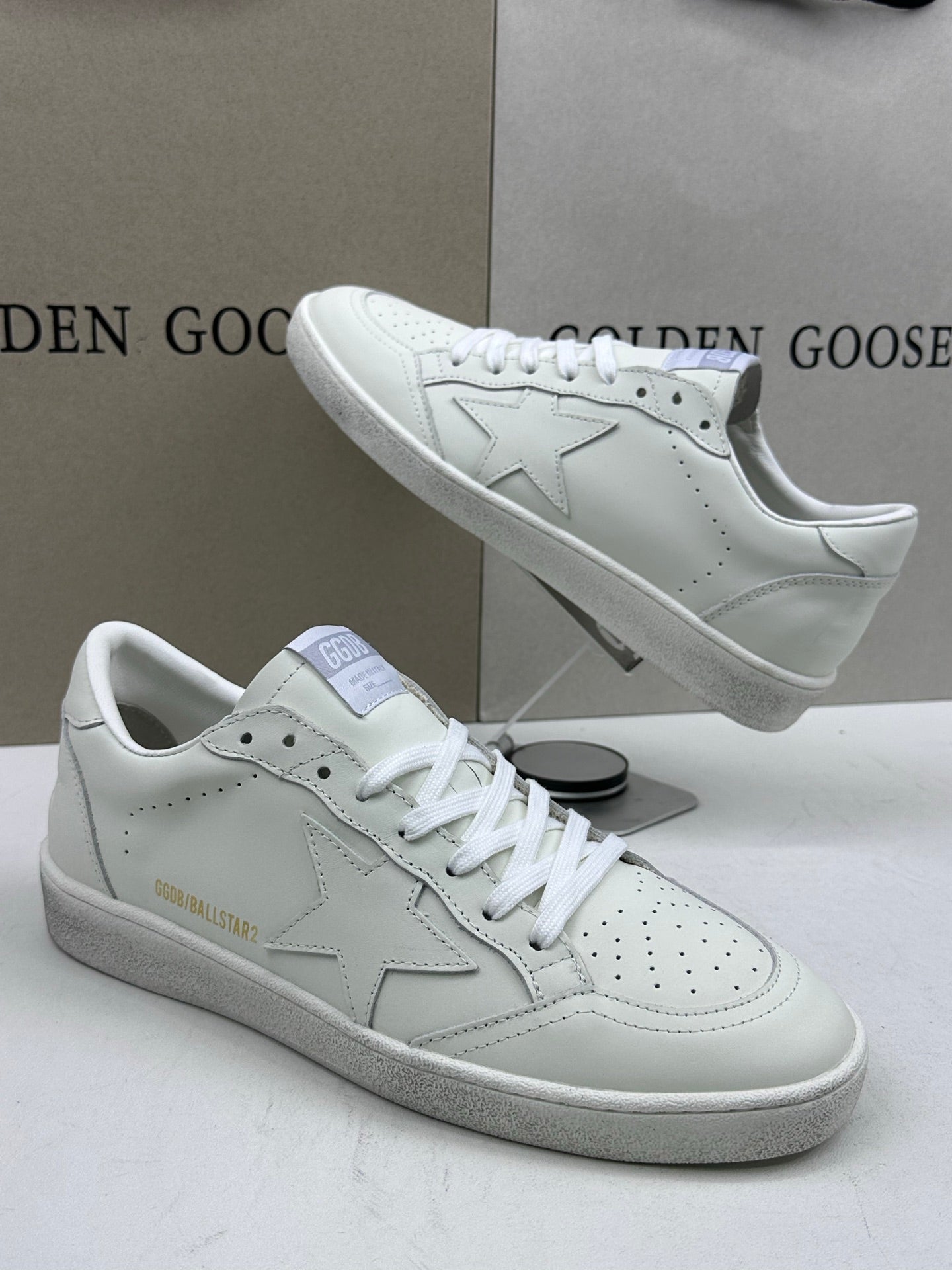 Golden Goose Ball-Star 'White Leather Star & Heel Tab'