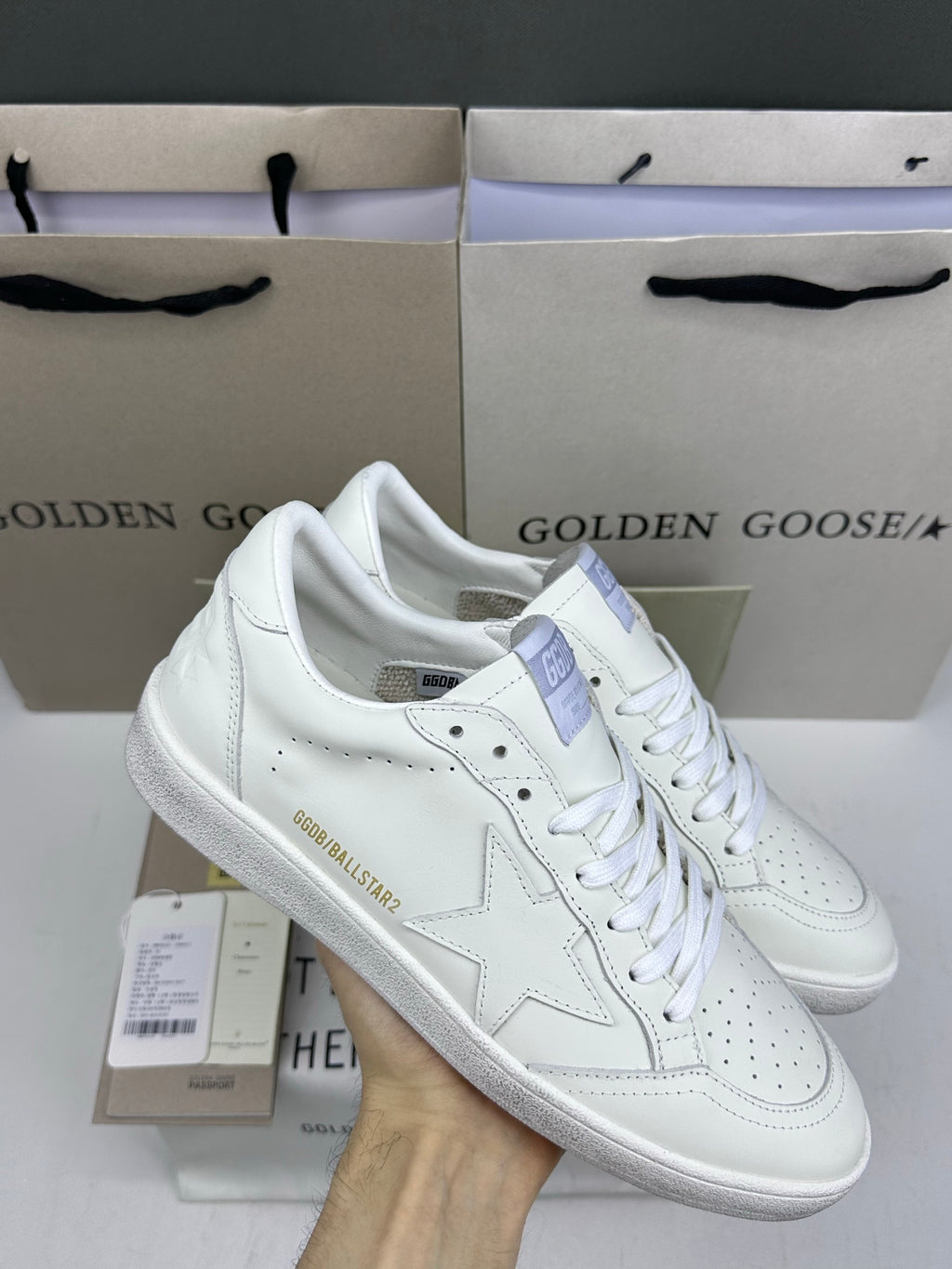 Golden Goose Ball-Star 'White Leather Star & Heel Tab'