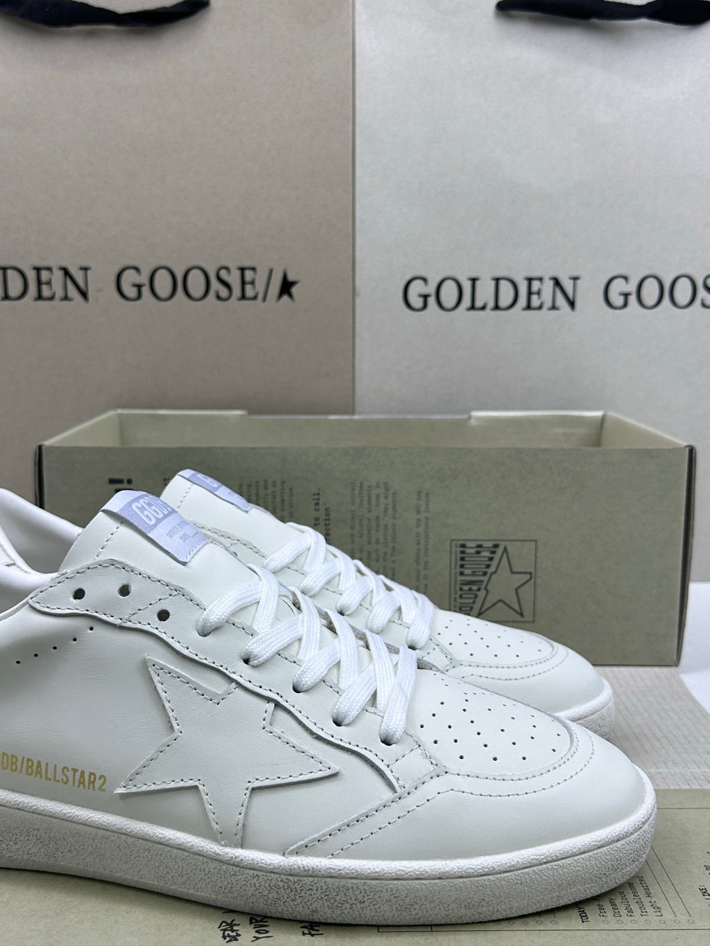 Golden Goose Ball-Star 'White Leather Star & Heel Tab'