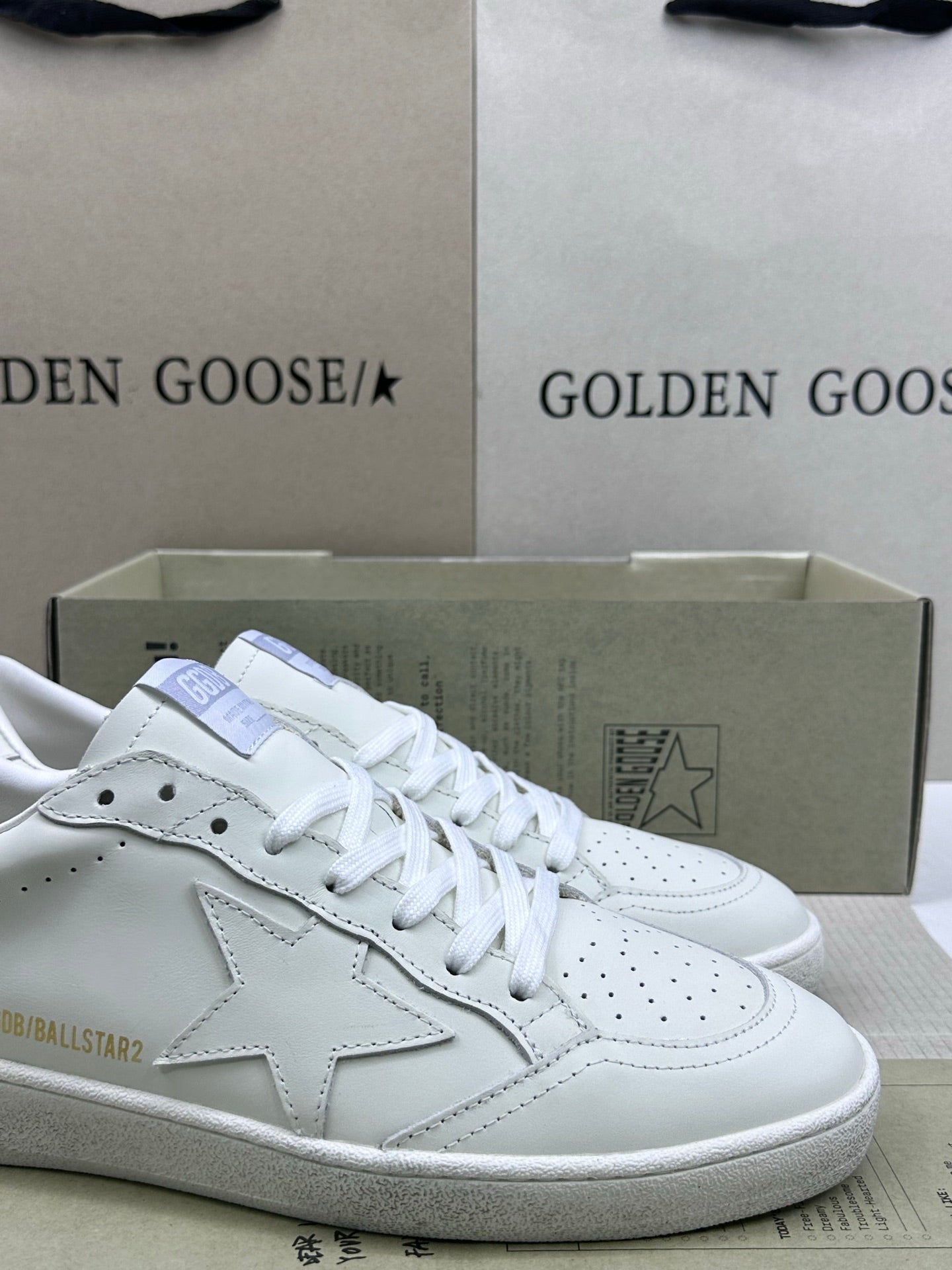 Golden Goose Ball-Star 'White Leather Star & Heel Tab'