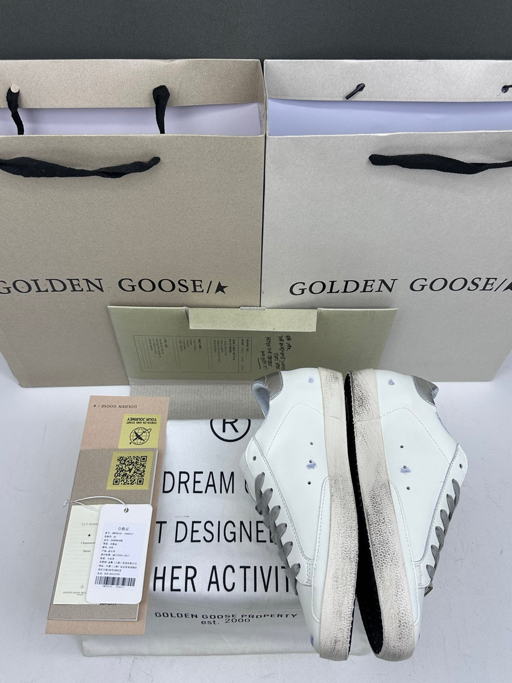 Golden Goose Super-Star 'Silver Glitter Star/Silver Heel Tab'