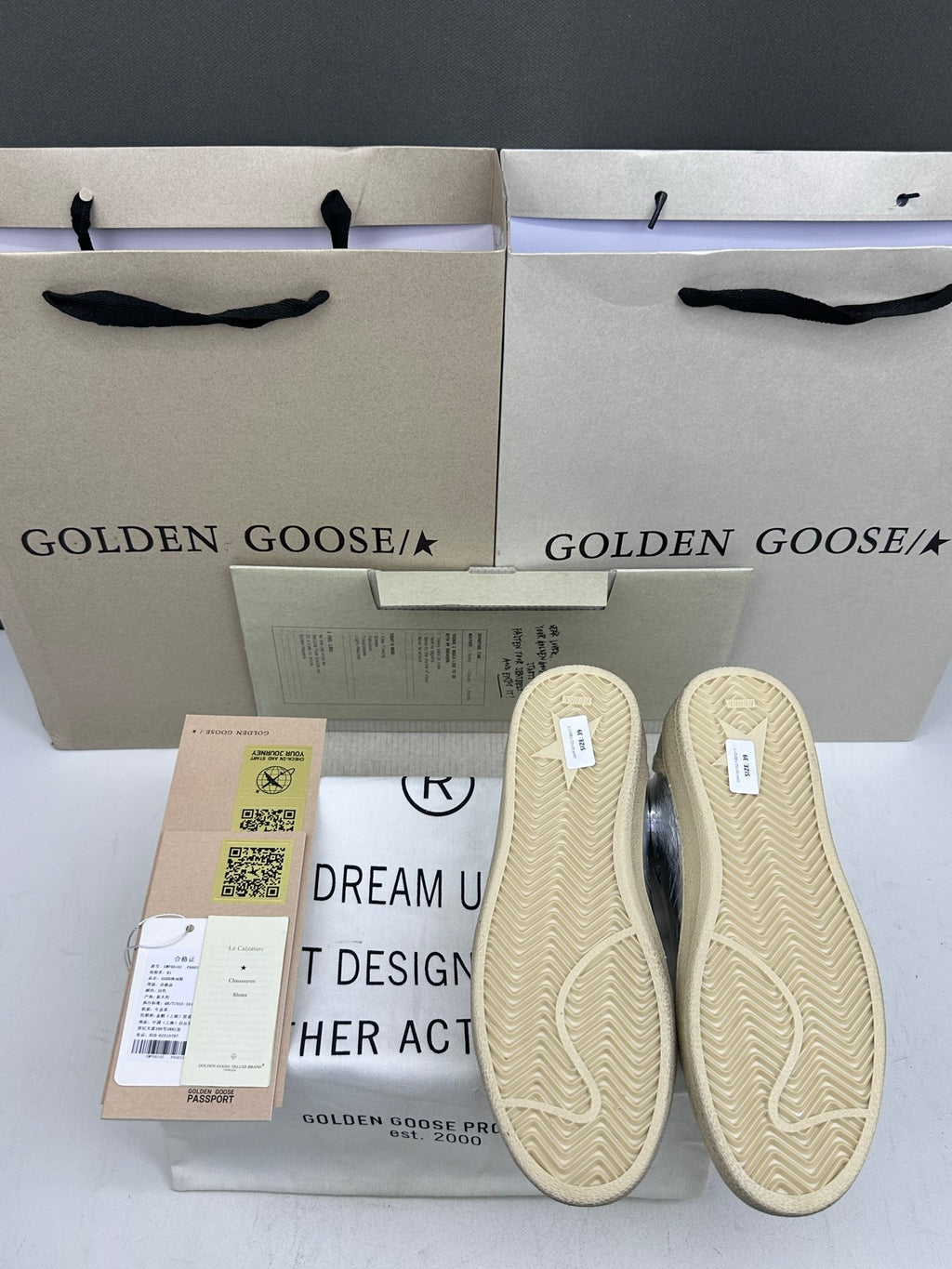 Golden Goose Ball-Star 'Silver Red Suede Star/Pink Heel Tab'