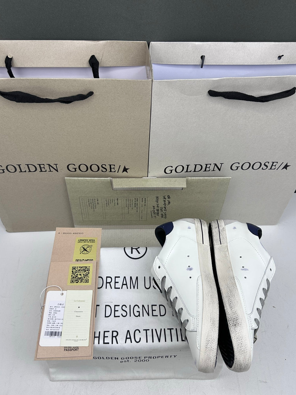 Golden Goose Super-Star 'Black Suede Star/Blue Heel Tab'