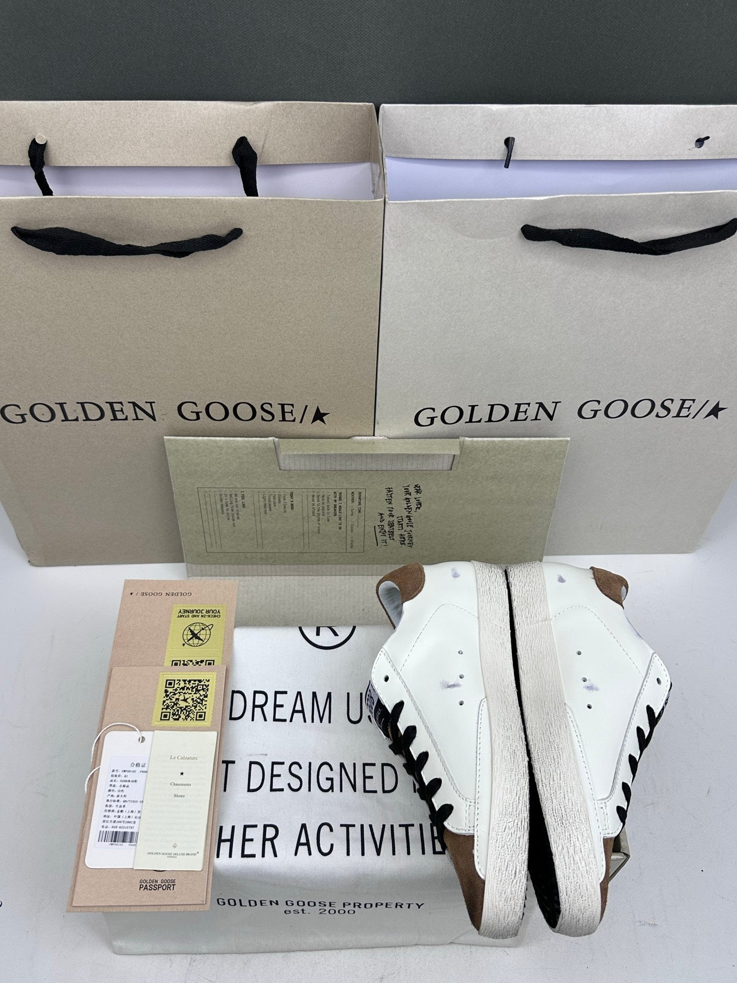 Golden Goose Super-Star 'Black Crocodile Print Star/Brown Suede Heel Tab'