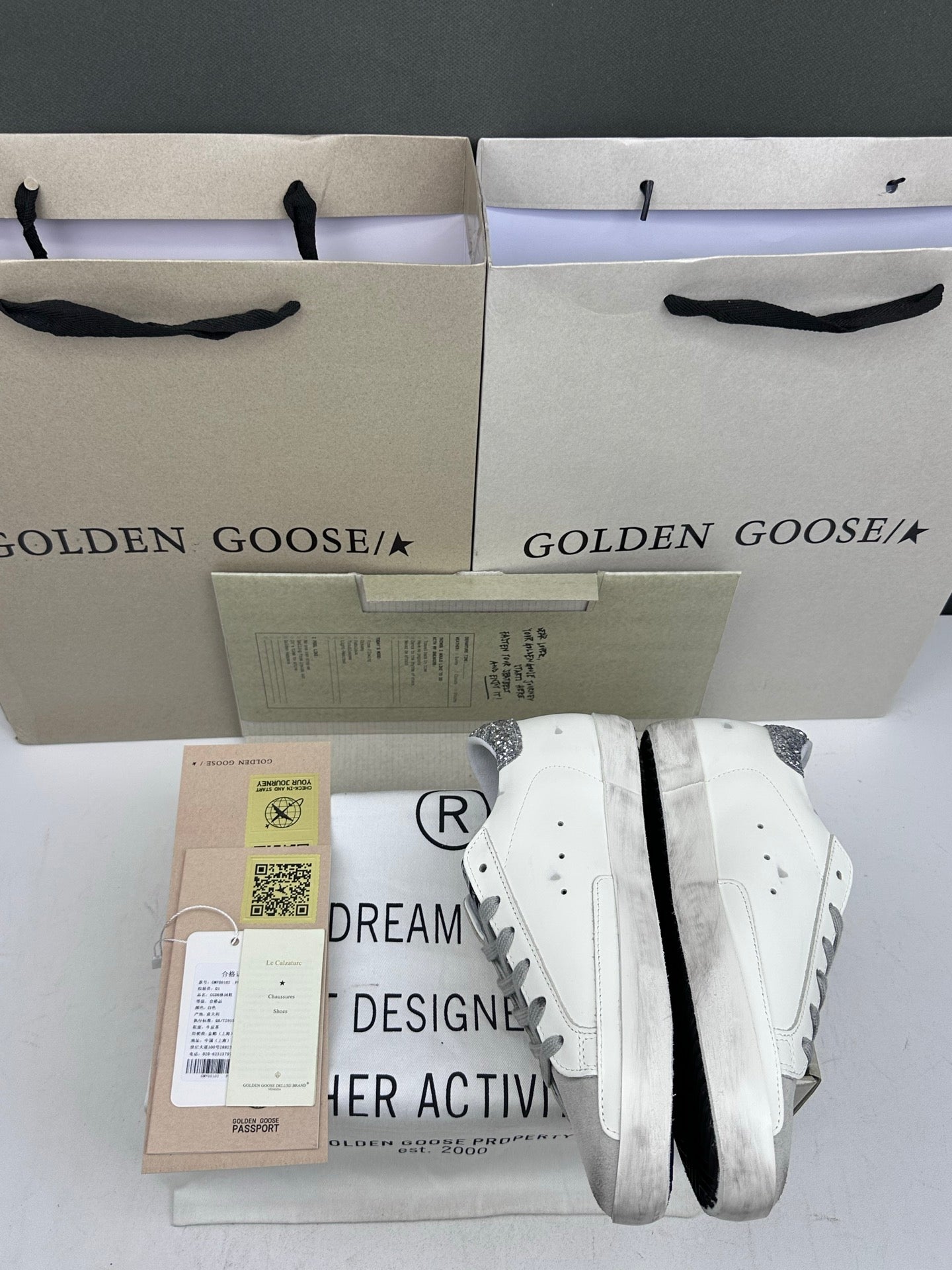 Golden Goose Super-Star 'Rainbow Star/Silver Glitter Heel Tab'