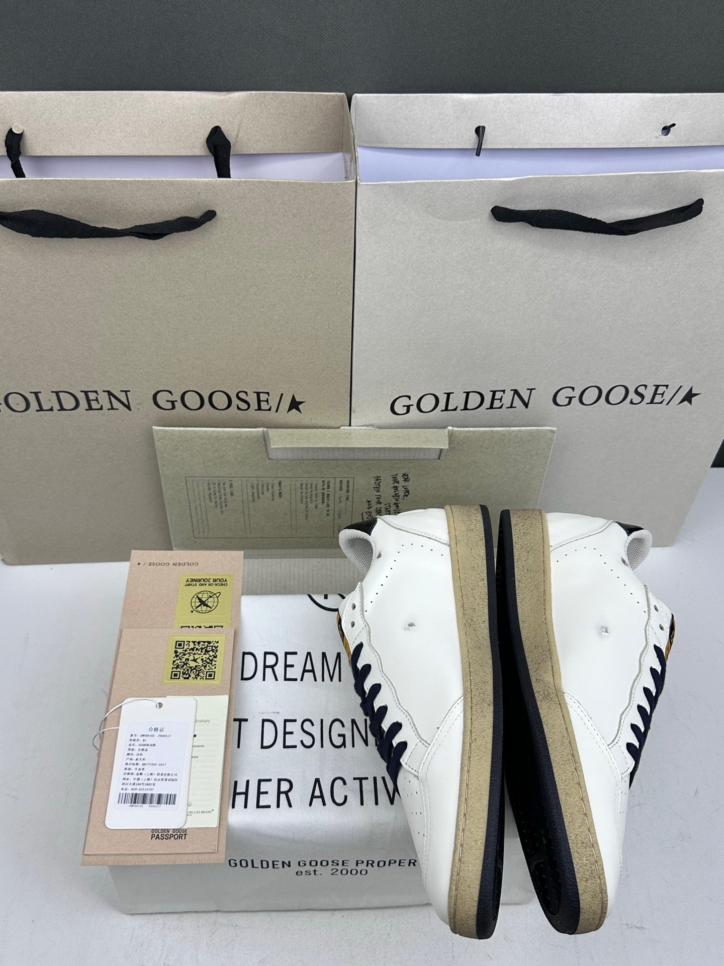 Golden Goose Ball-Star 'LTD Silver Studded Star/Black Heel Tab'