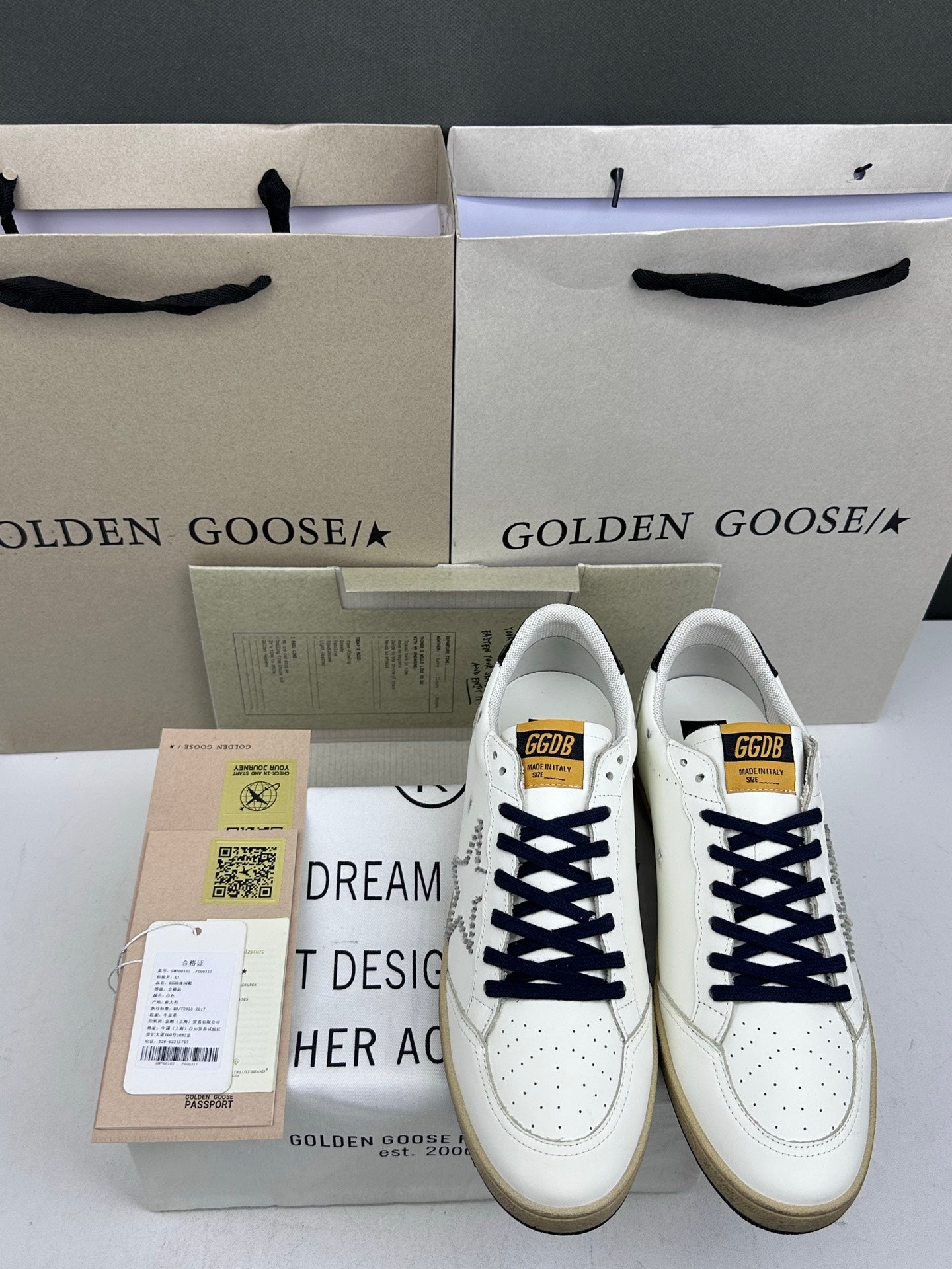 Golden Goose Ball-Star 'LTD Silver Studded Star/Black Heel Tab'