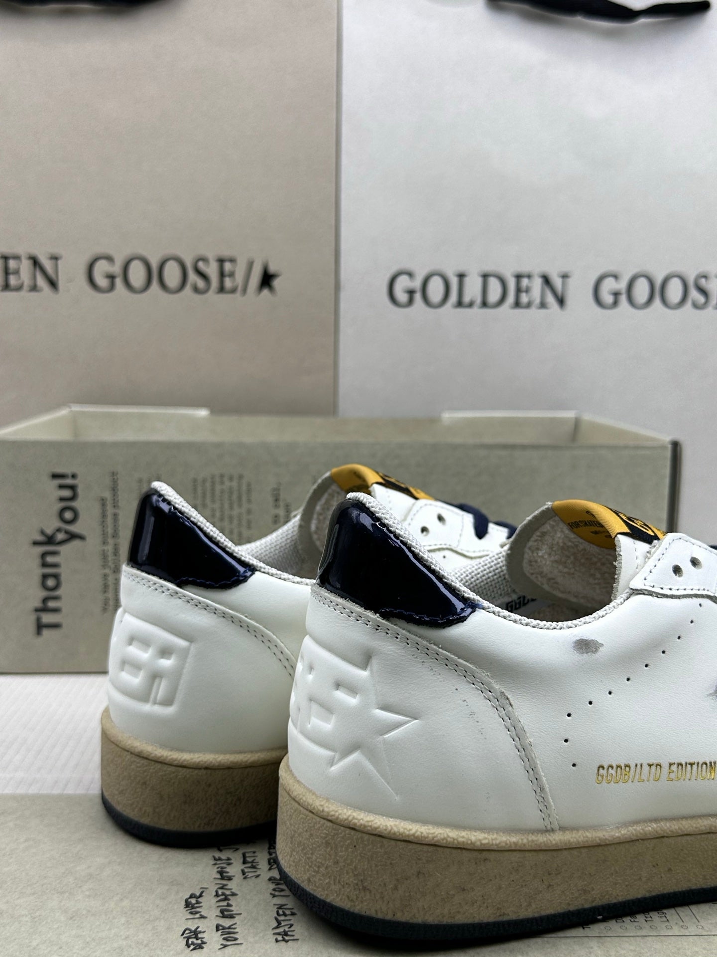 Golden Goose Ball-Star 'LTD Silver Studded Star/Black Heel Tab'